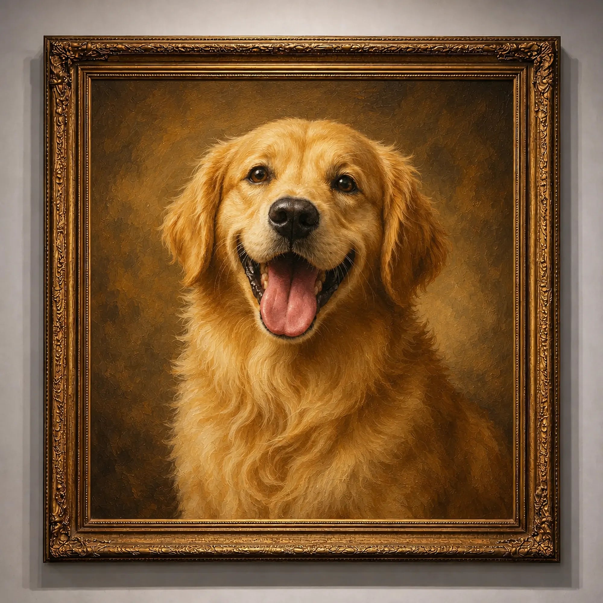 Custom Pet Memorial Oil Painting | Golden Memory