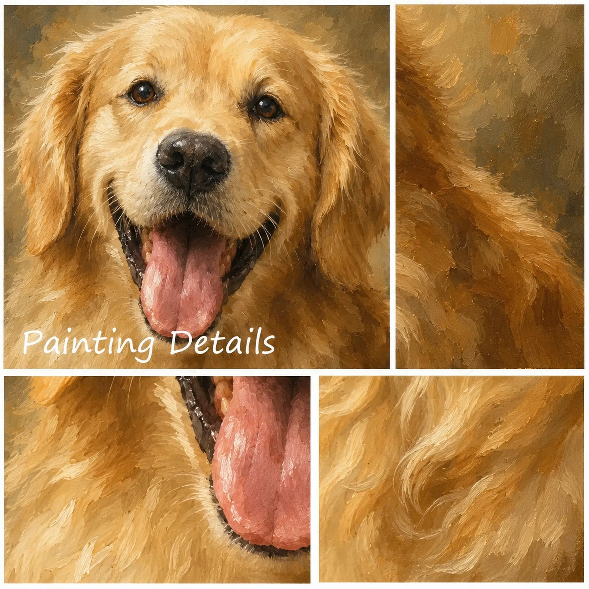 Custom Pet Memorial Oil Painting | Golden Memory