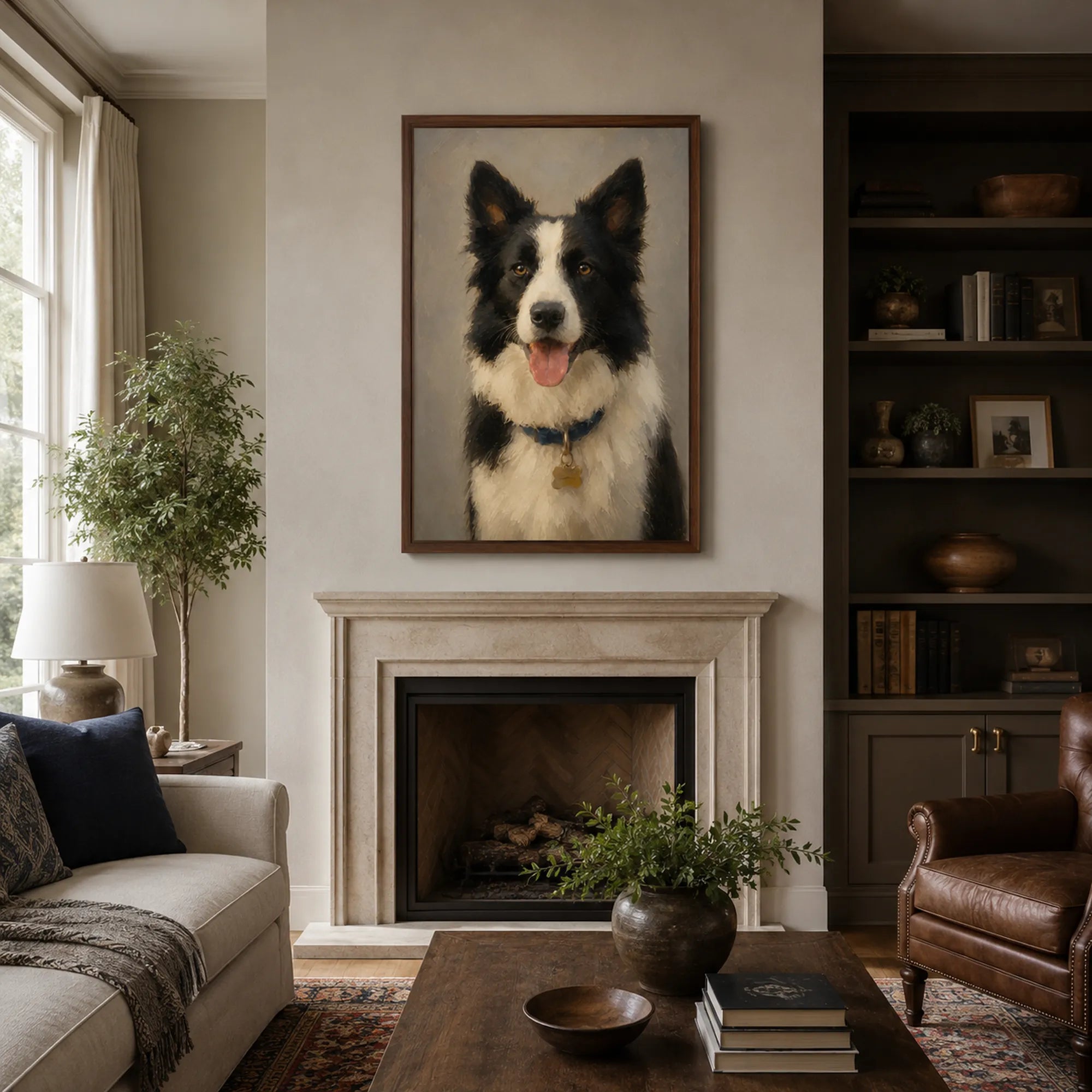 Custom Pet Portrait Oil Painting | Solid Background