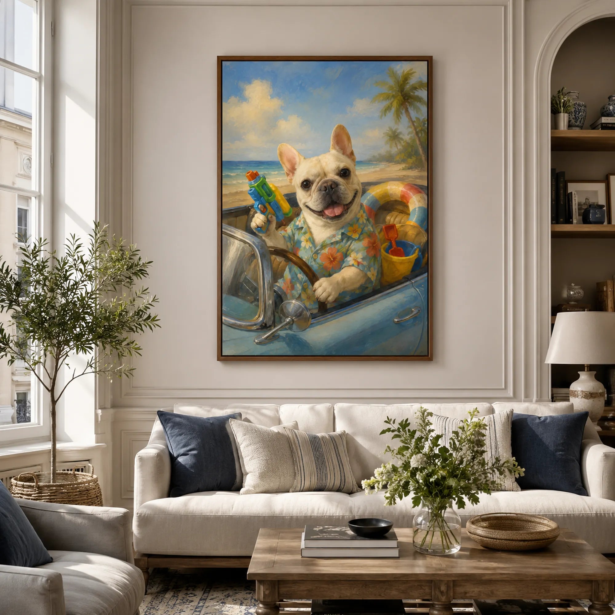 Custom Pet Portrait Oil Painting | Summer Convertible