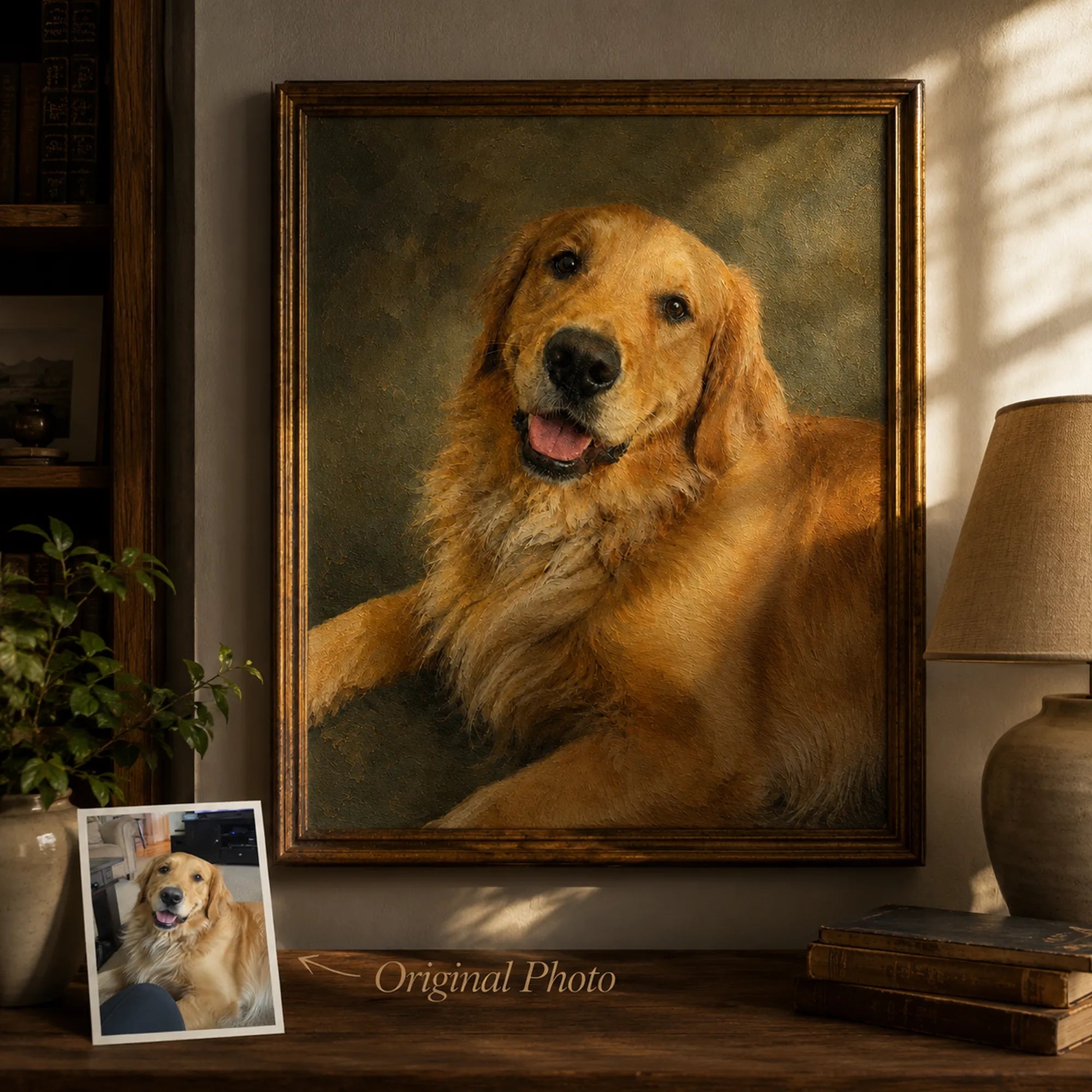 Custom Pet Portrait Oil Painting | Solid Background