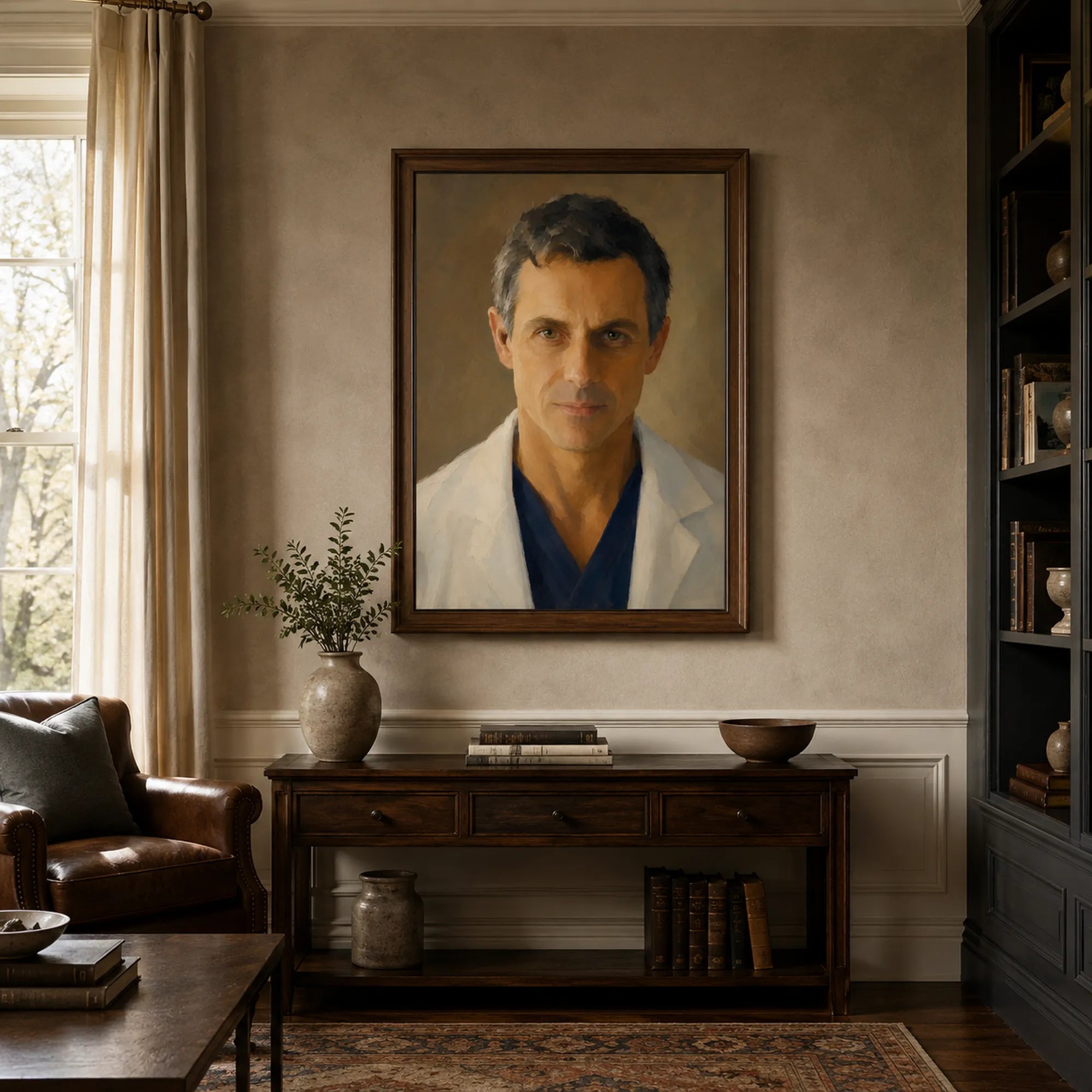 Custom Single Portrait Oil Painting | Solid Background