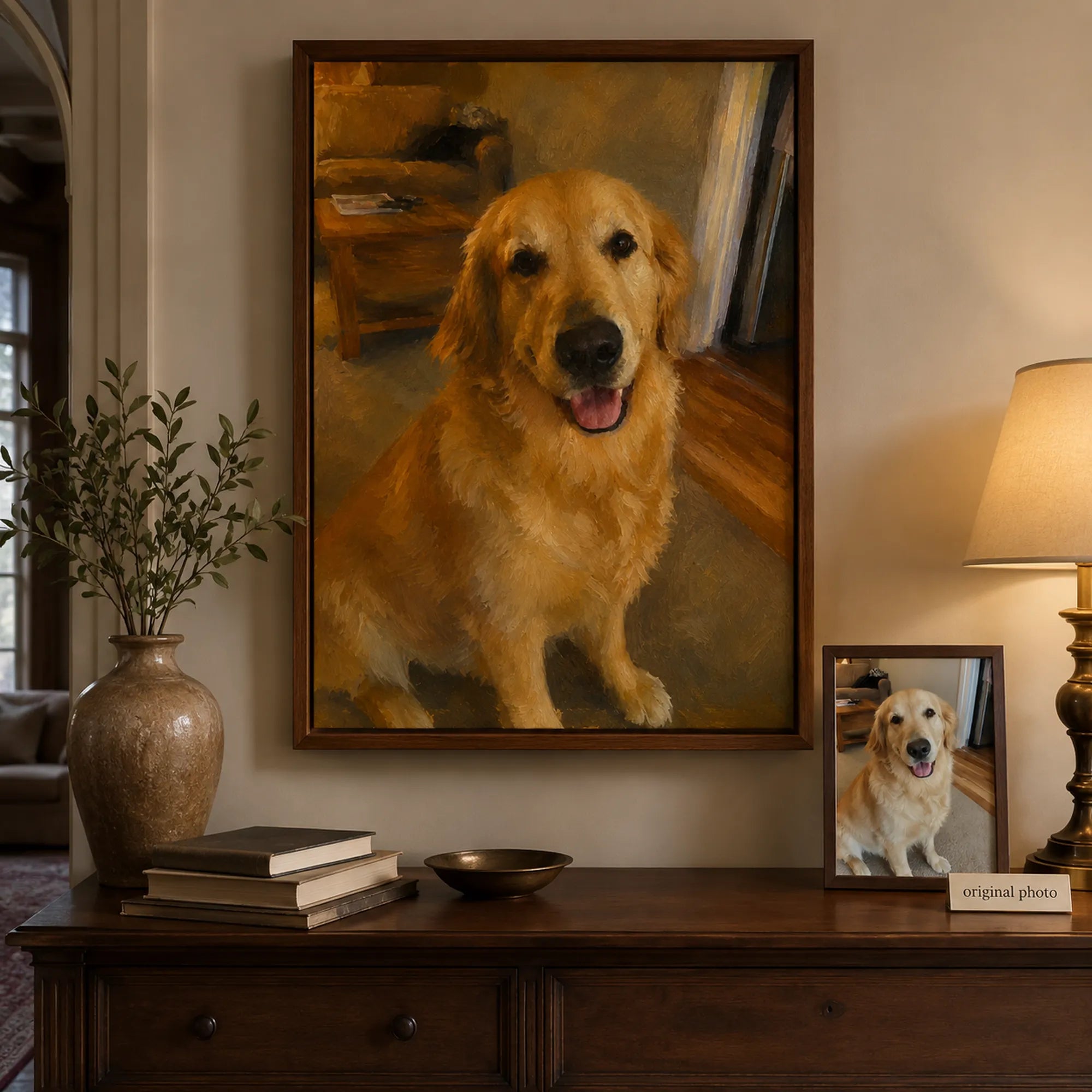 Custom Pet Portrait Oil Painting | Origin Background