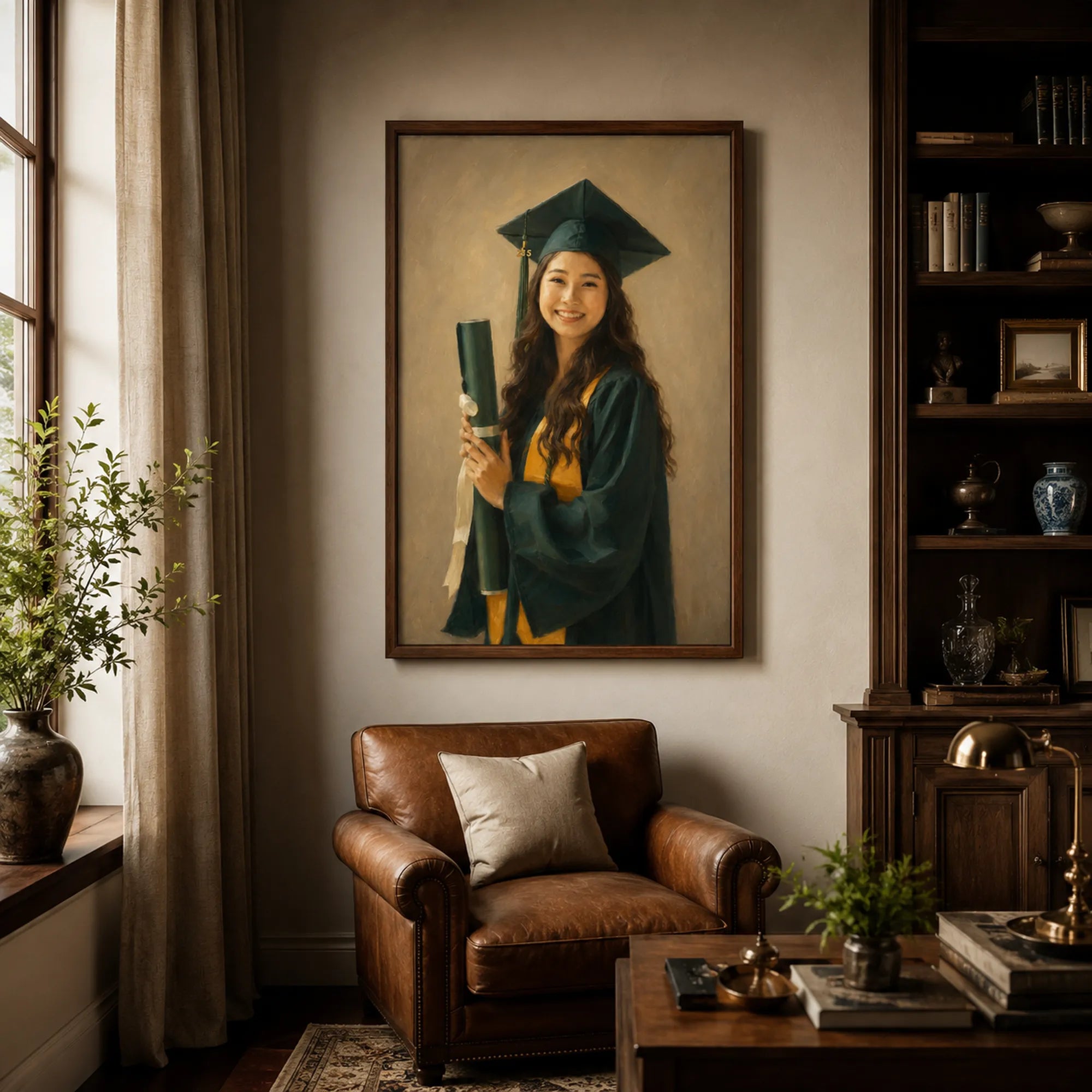 Custom Single Portrait Oil Painting | Solid Background