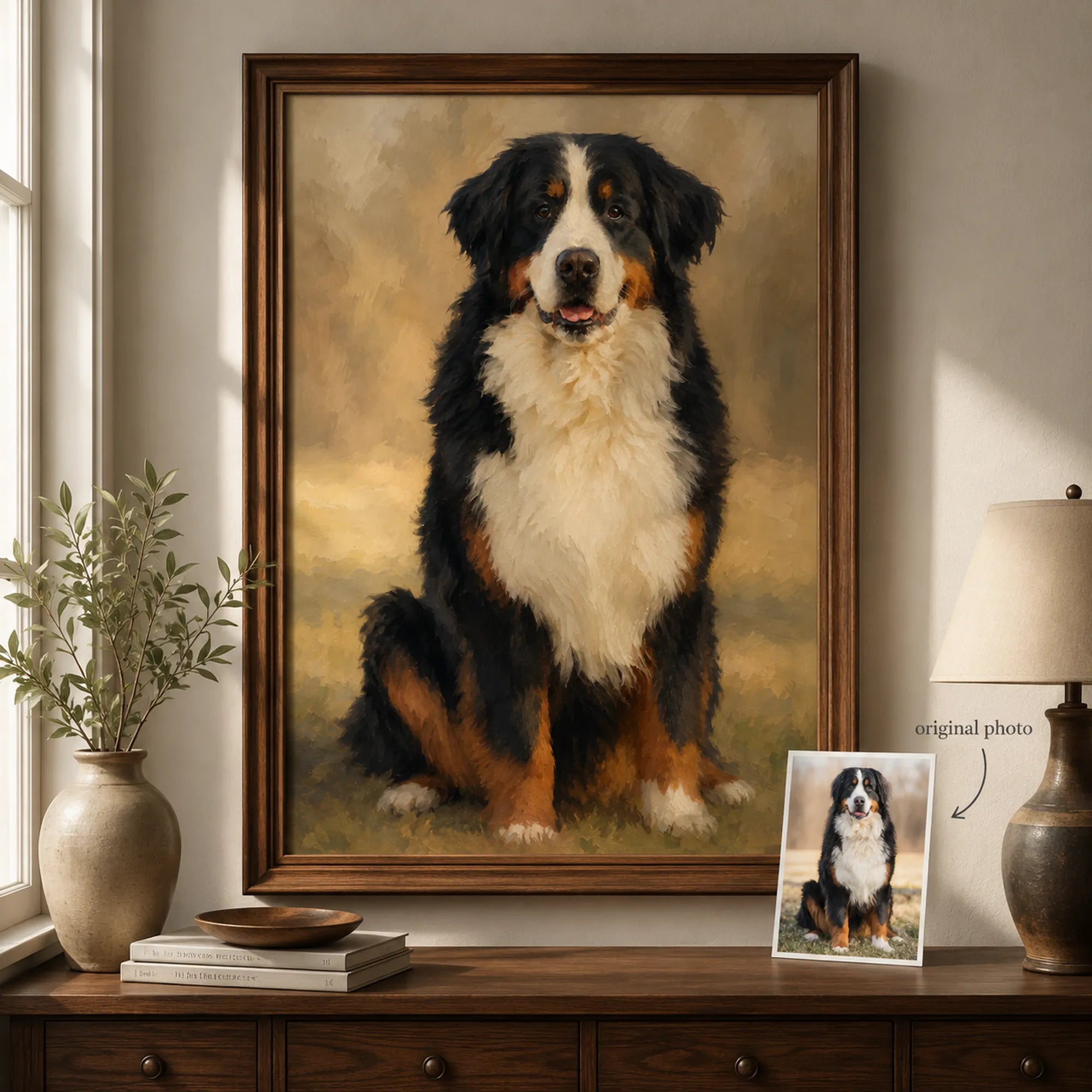Custom Pet Portrait Oil Painting | Origin Background