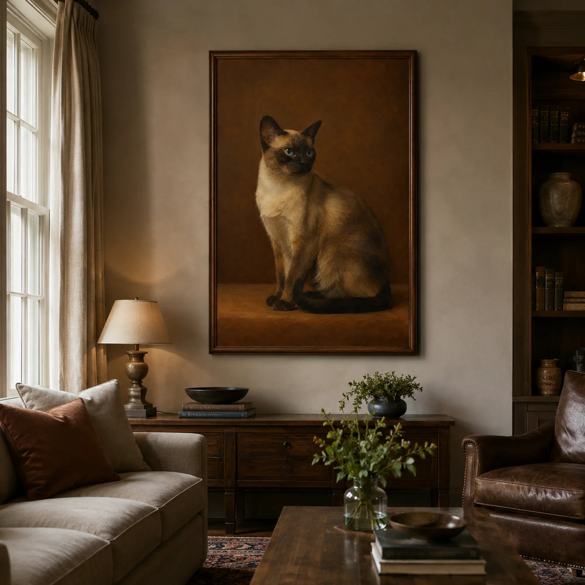 Custom Pet Portrait Oil Painting | Solid Background