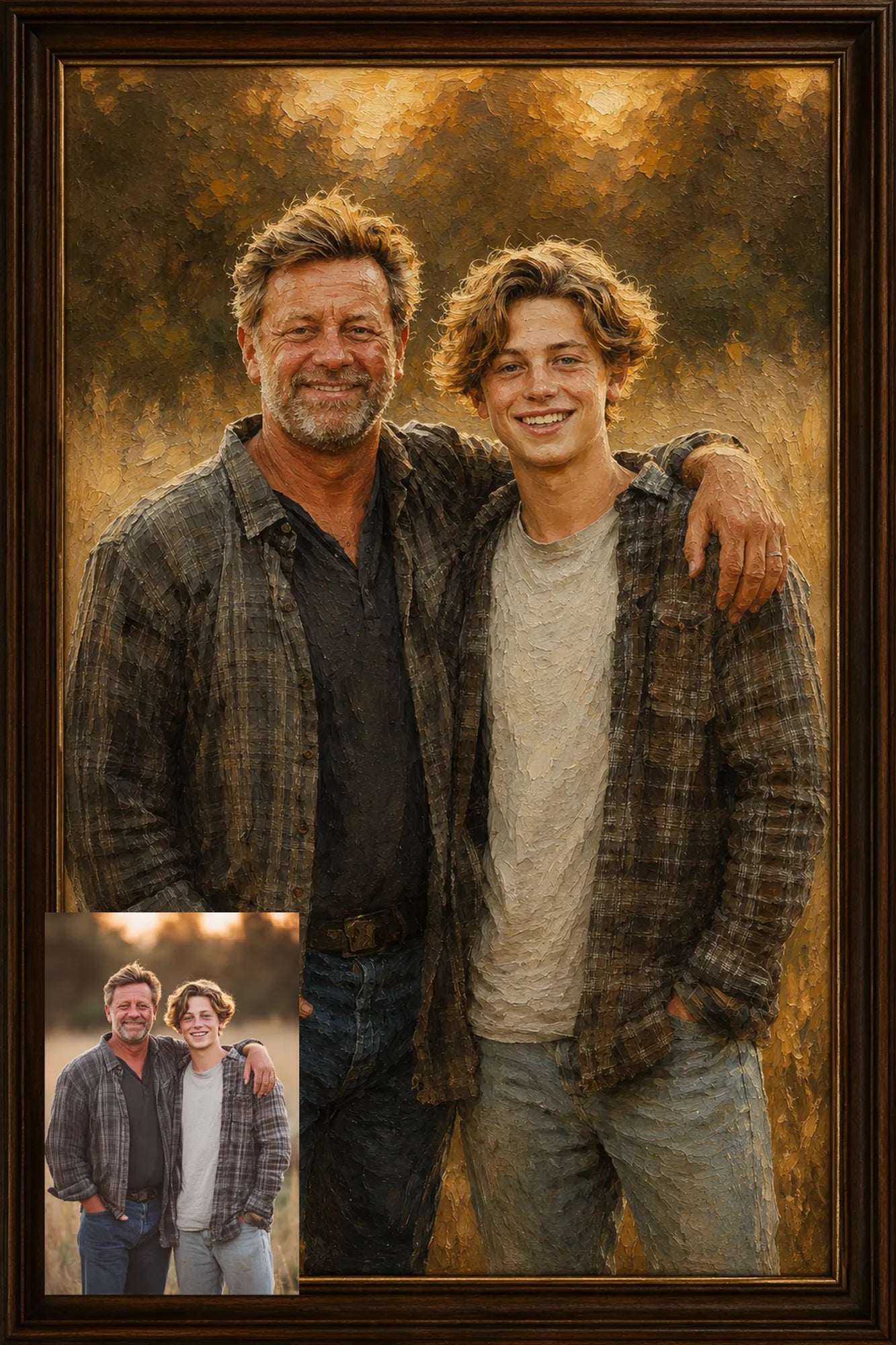 Custom 2-3 People Portrait Oil Painting | Origin Background