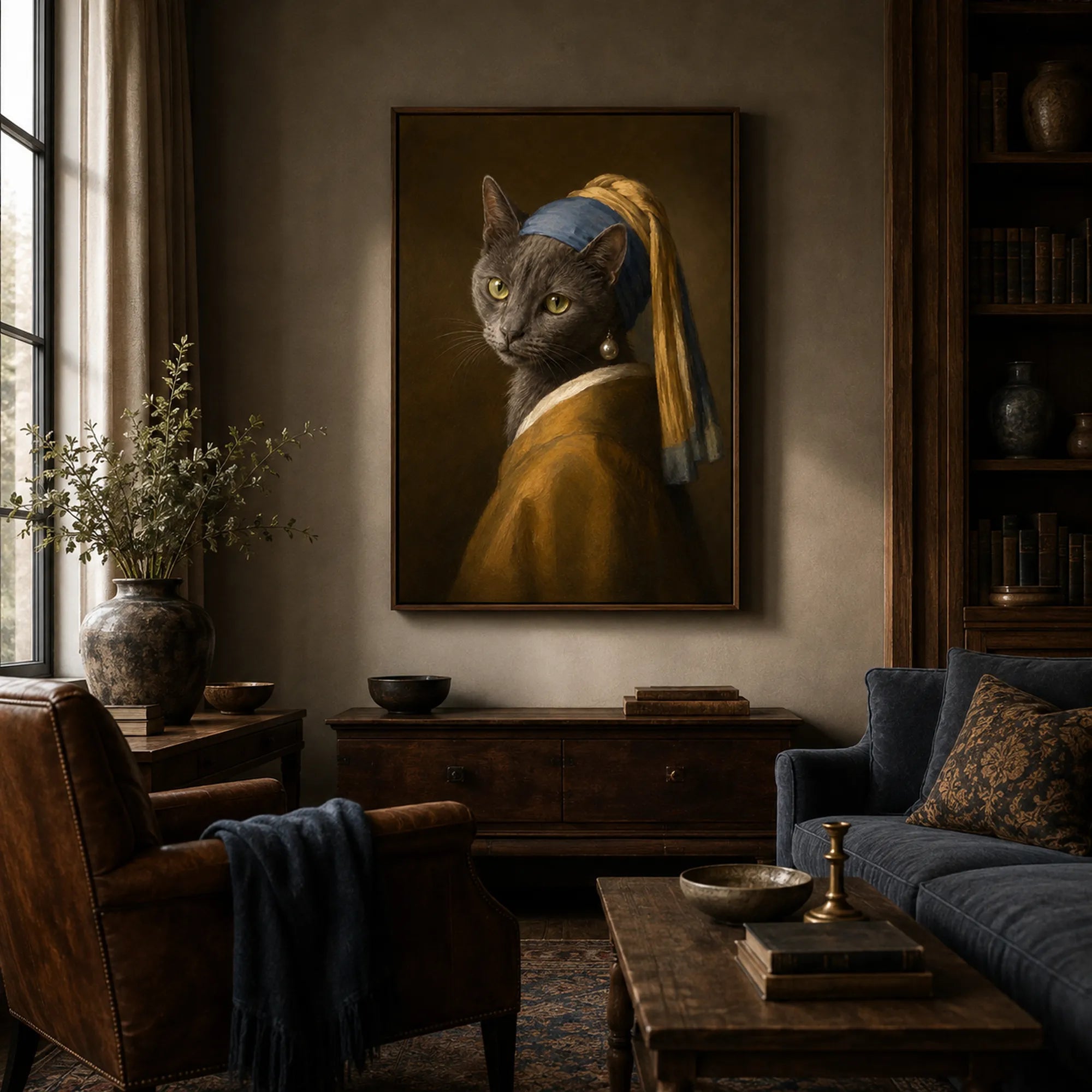 Custom Pet Portrait Oil Painting | Pearl Earring