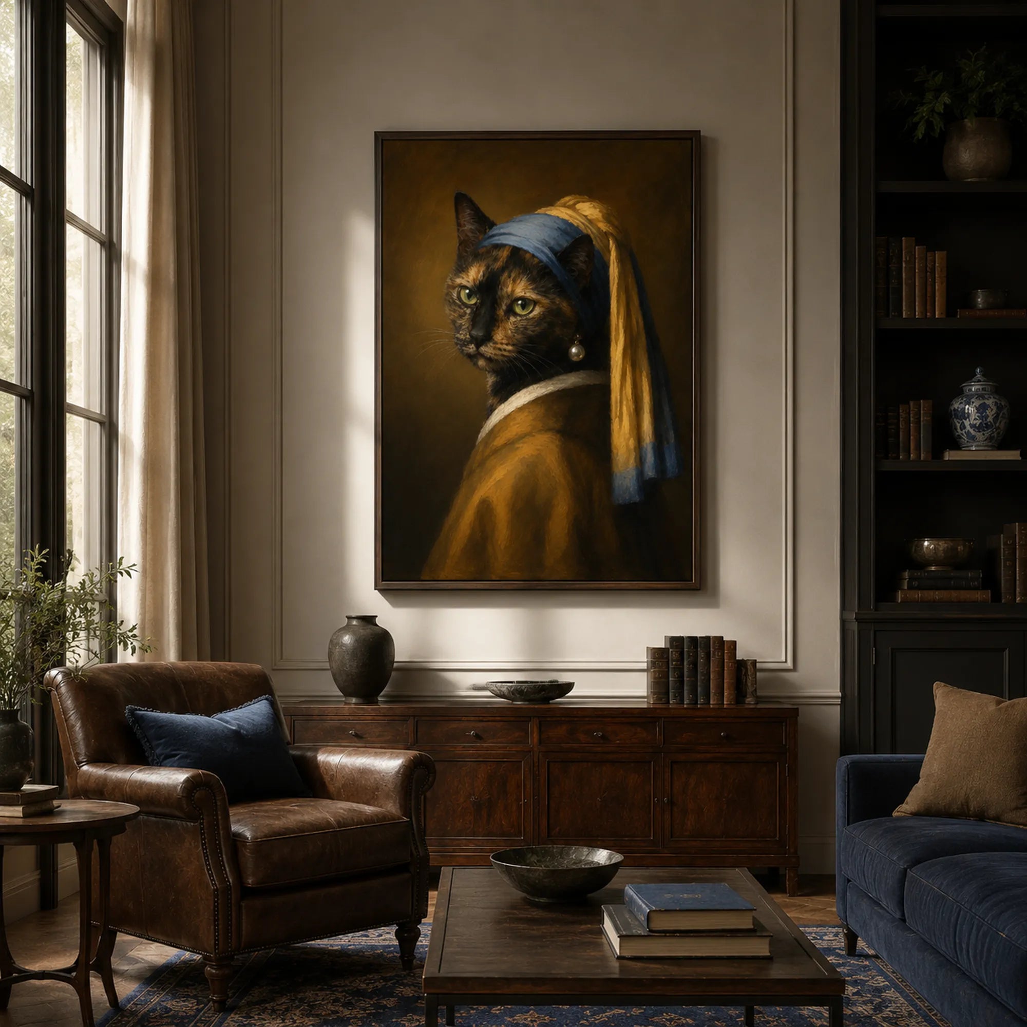 Custom Pet Portrait Oil Painting | Pearl Earring