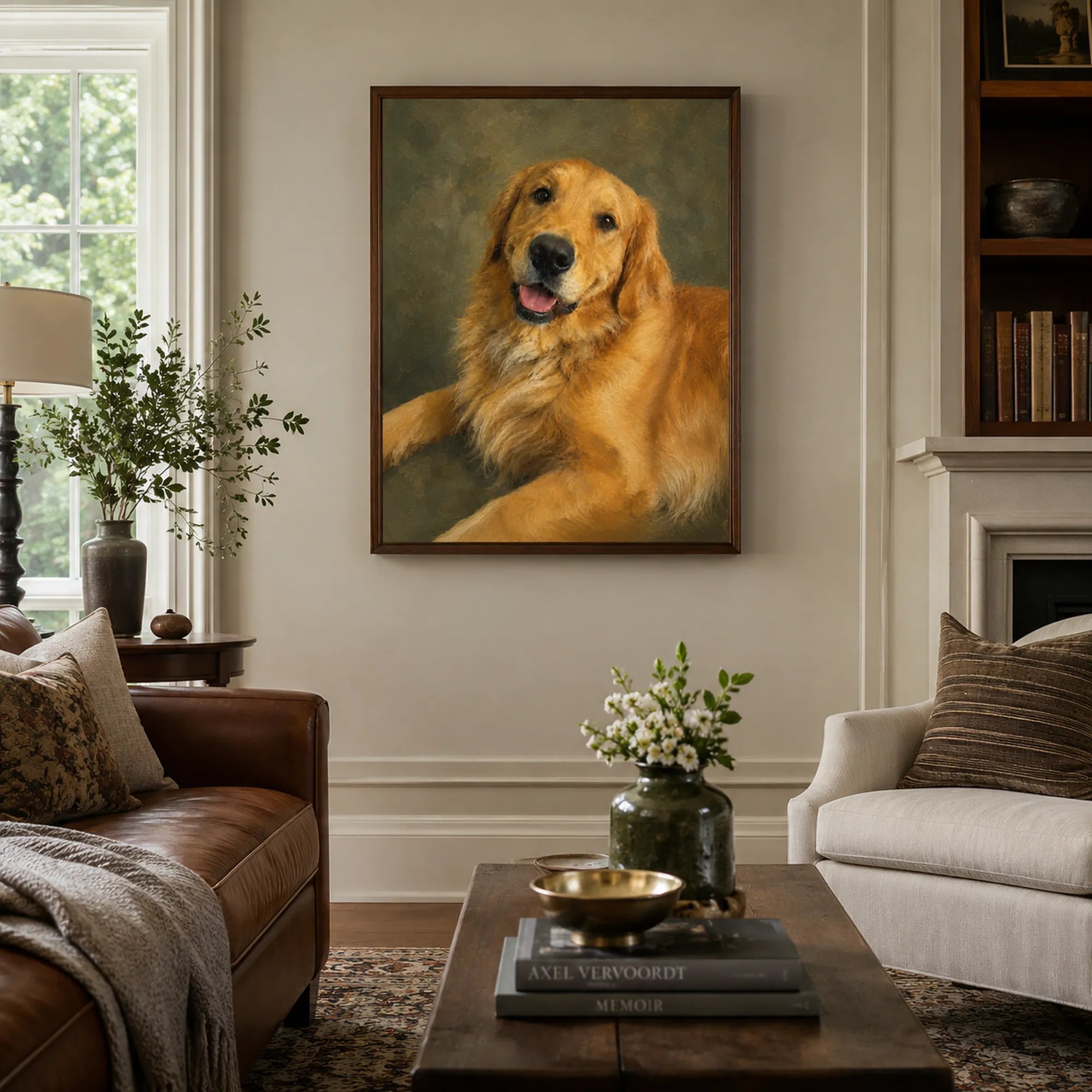 Custom Pet Portrait Oil Painting | Solid Background