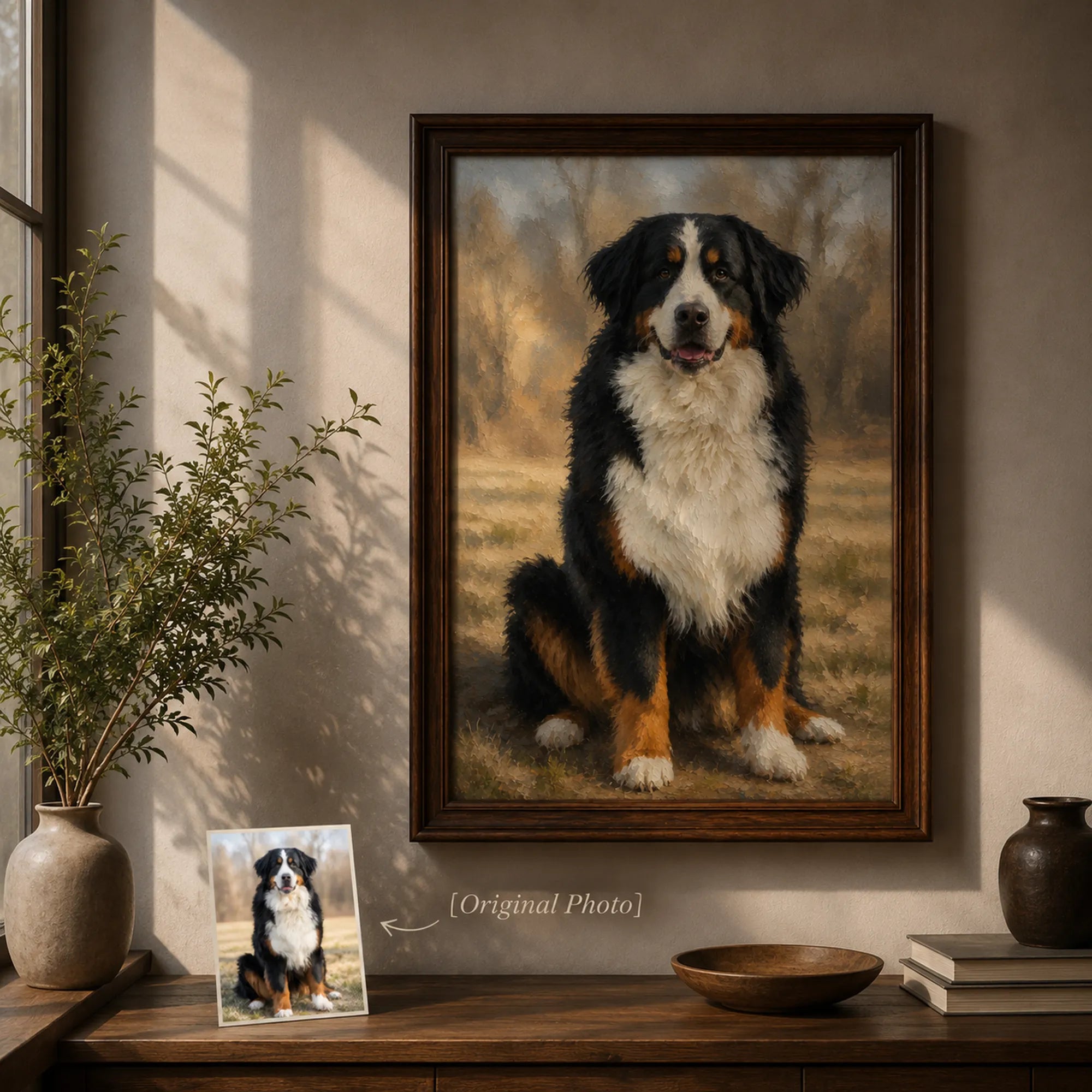 Custom Pet Portrait Oil Painting | Origin Background