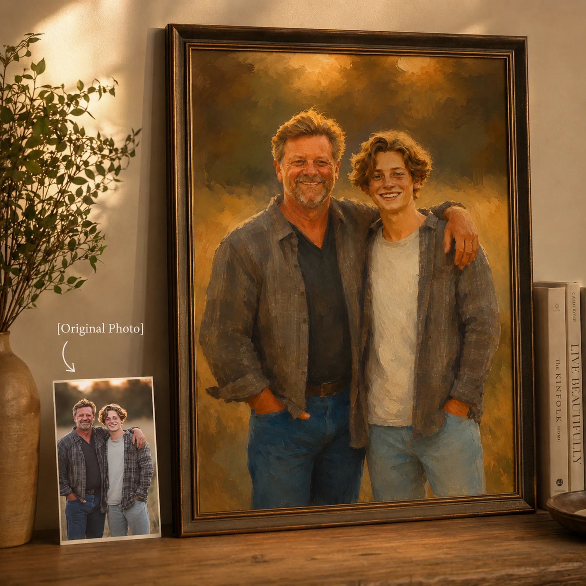 Custom 2-3 People Portrait Oil Painting | Origin Background