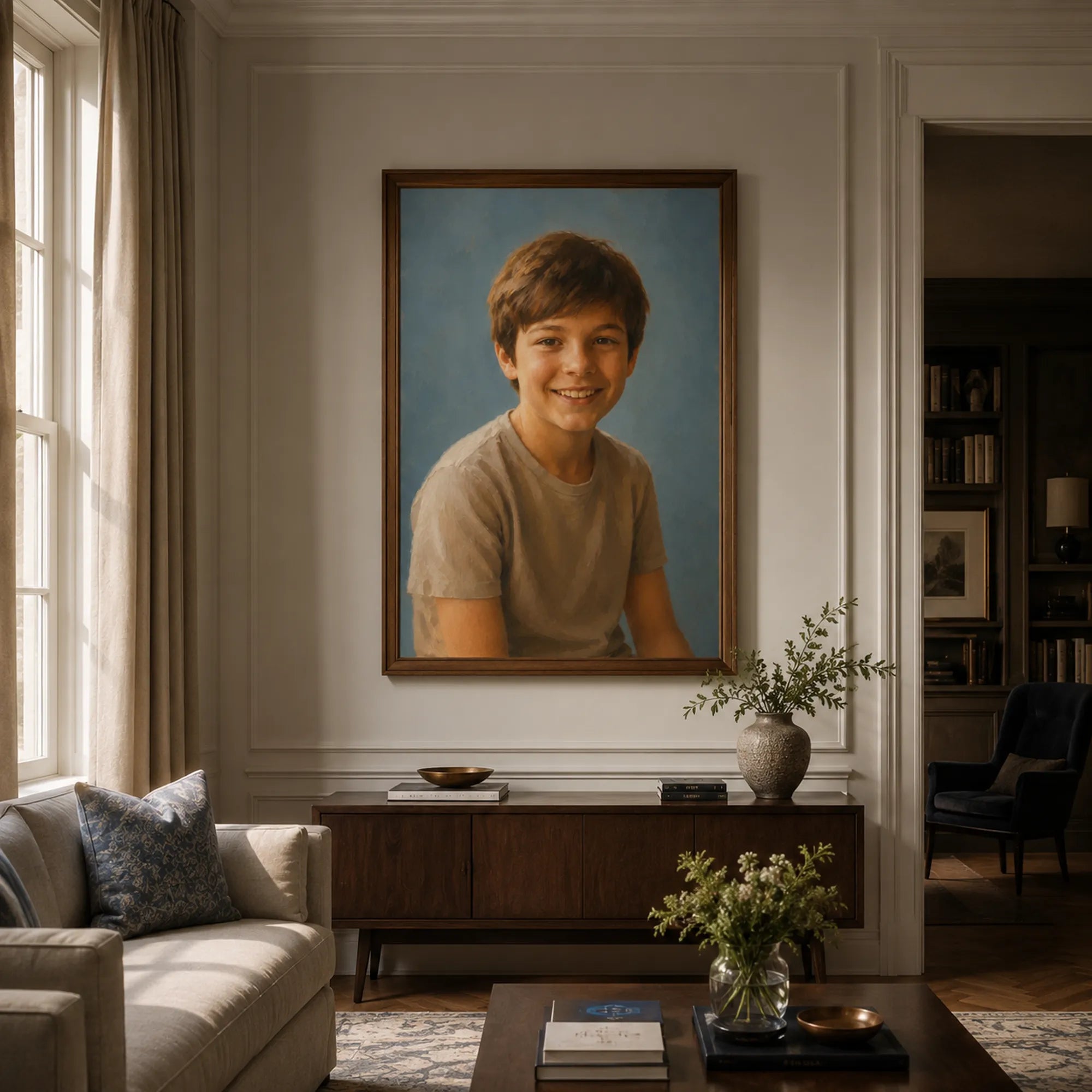 Custom Single Portrait Oil Painting | Solid Background