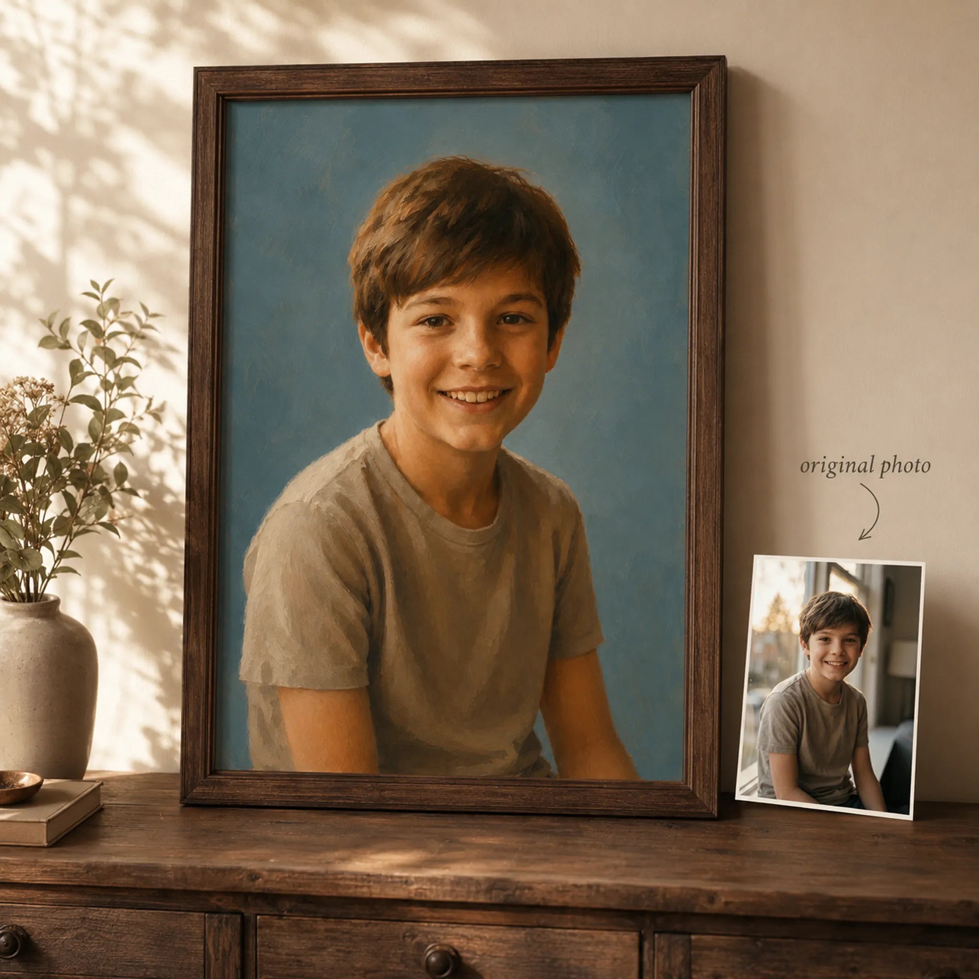 Custom Single Portrait Oil Painting | Solid Background