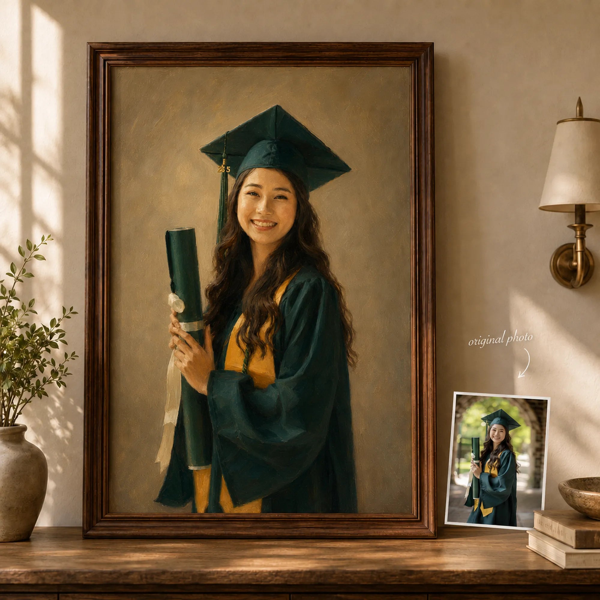 Custom Single Portrait Oil Painting | Solid Background