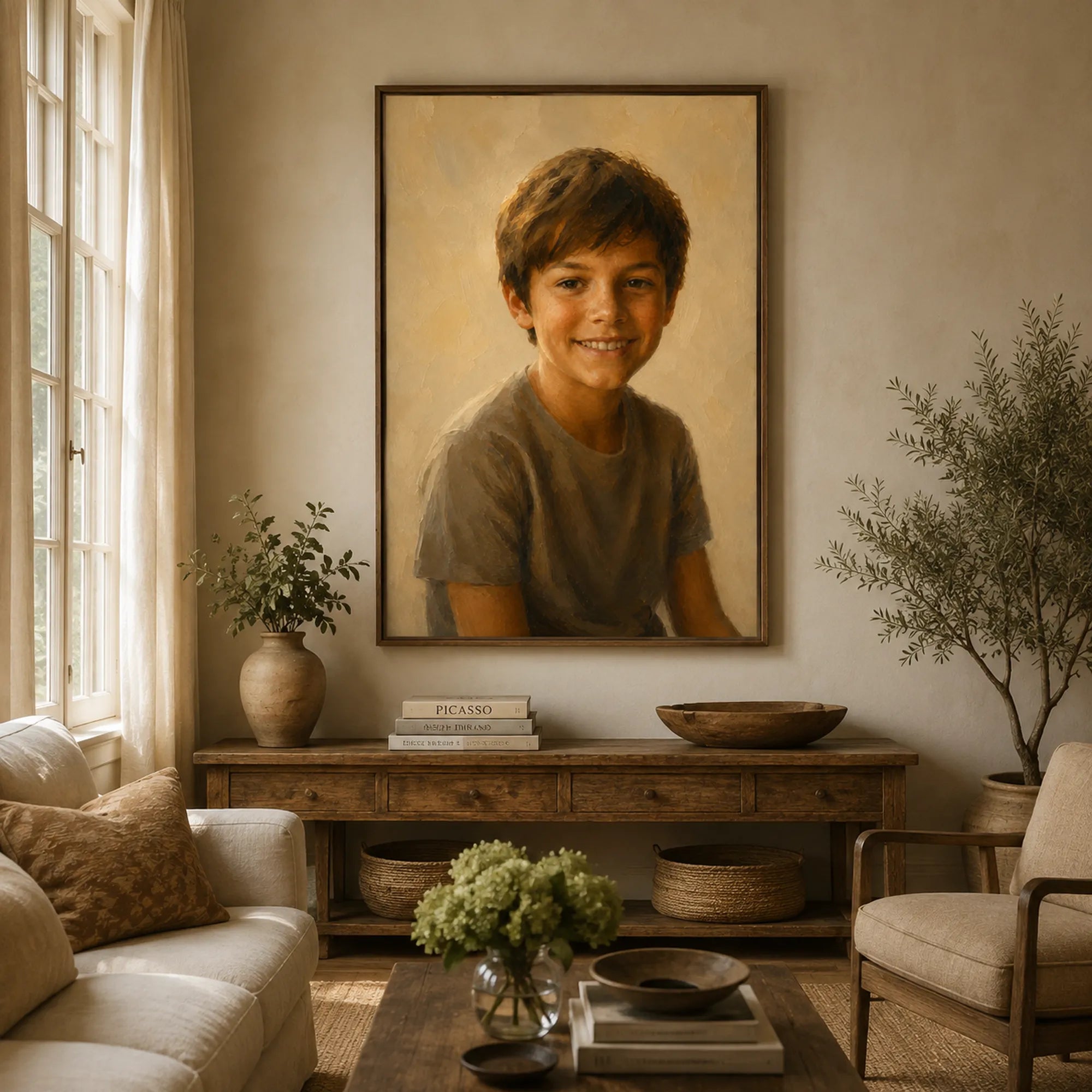 Custom Child Portrait Oil Painting | Childhood Moments