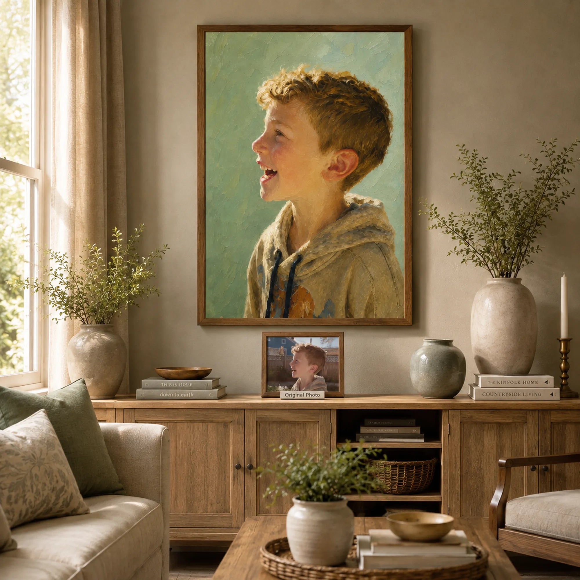 Custom Child Portrait Oil Painting | Childhood Moments