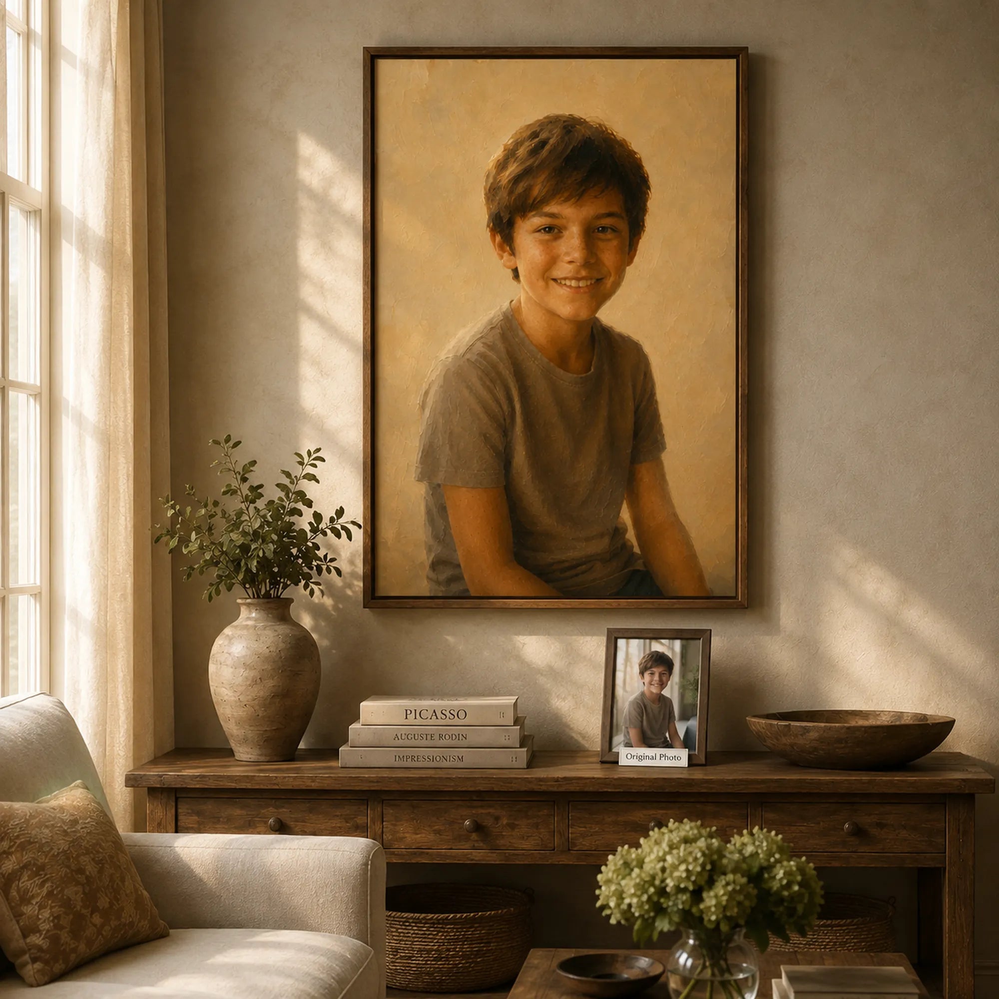 Custom Child Portrait Oil Painting | Childhood Moments