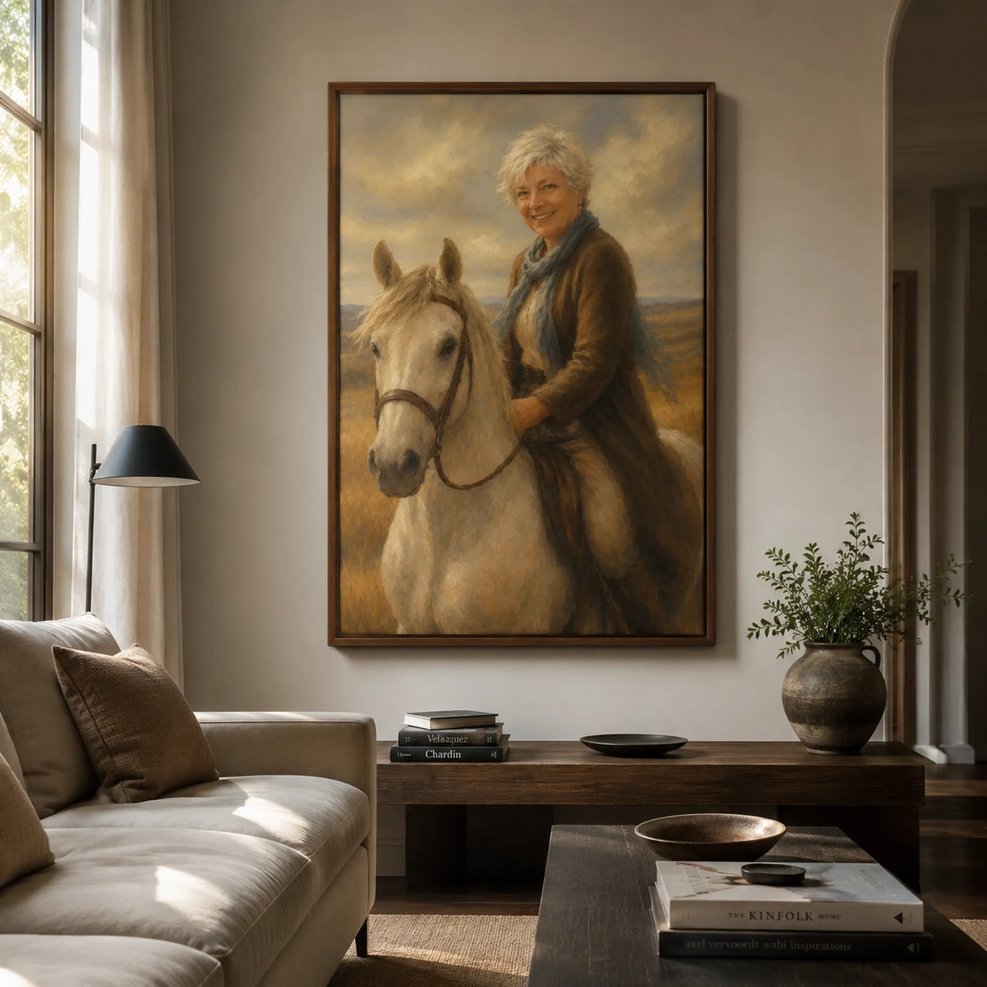 Custom Portrait Oil Painting | Equestrian Elegance