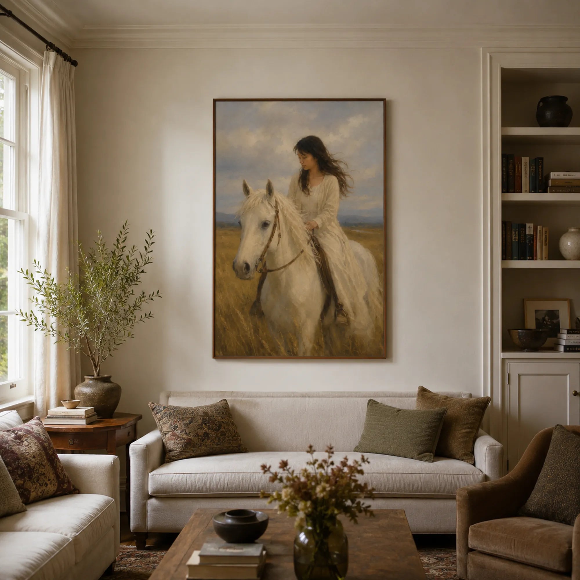 Custom Portrait Oil Painting | Equestrian Elegance