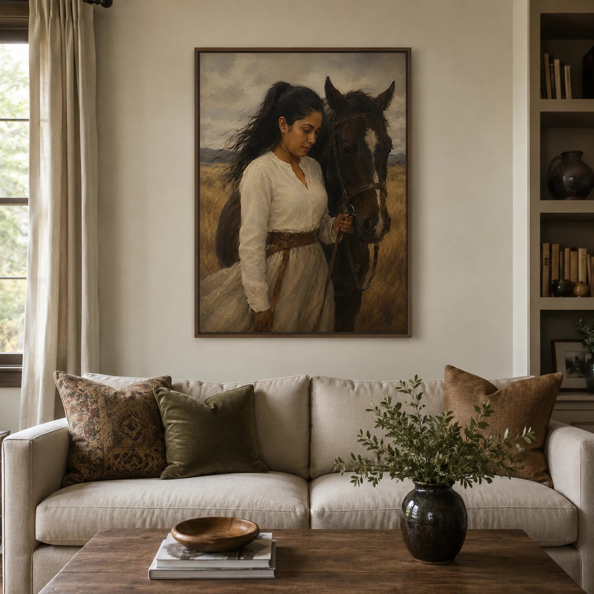 Custom Portrait Oil Painting | Equestrian Elegance