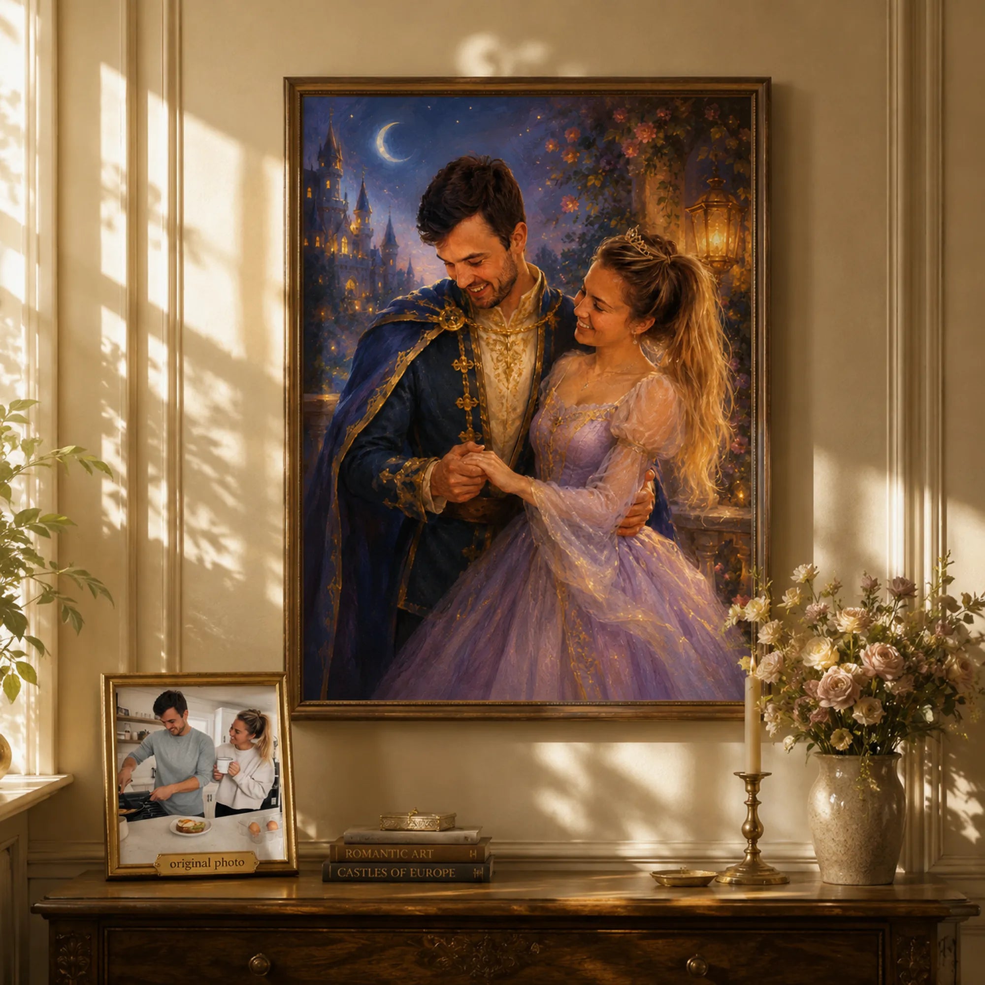 Custom 2-3 People Portrait Oil Painting | Fairy Tale Romance