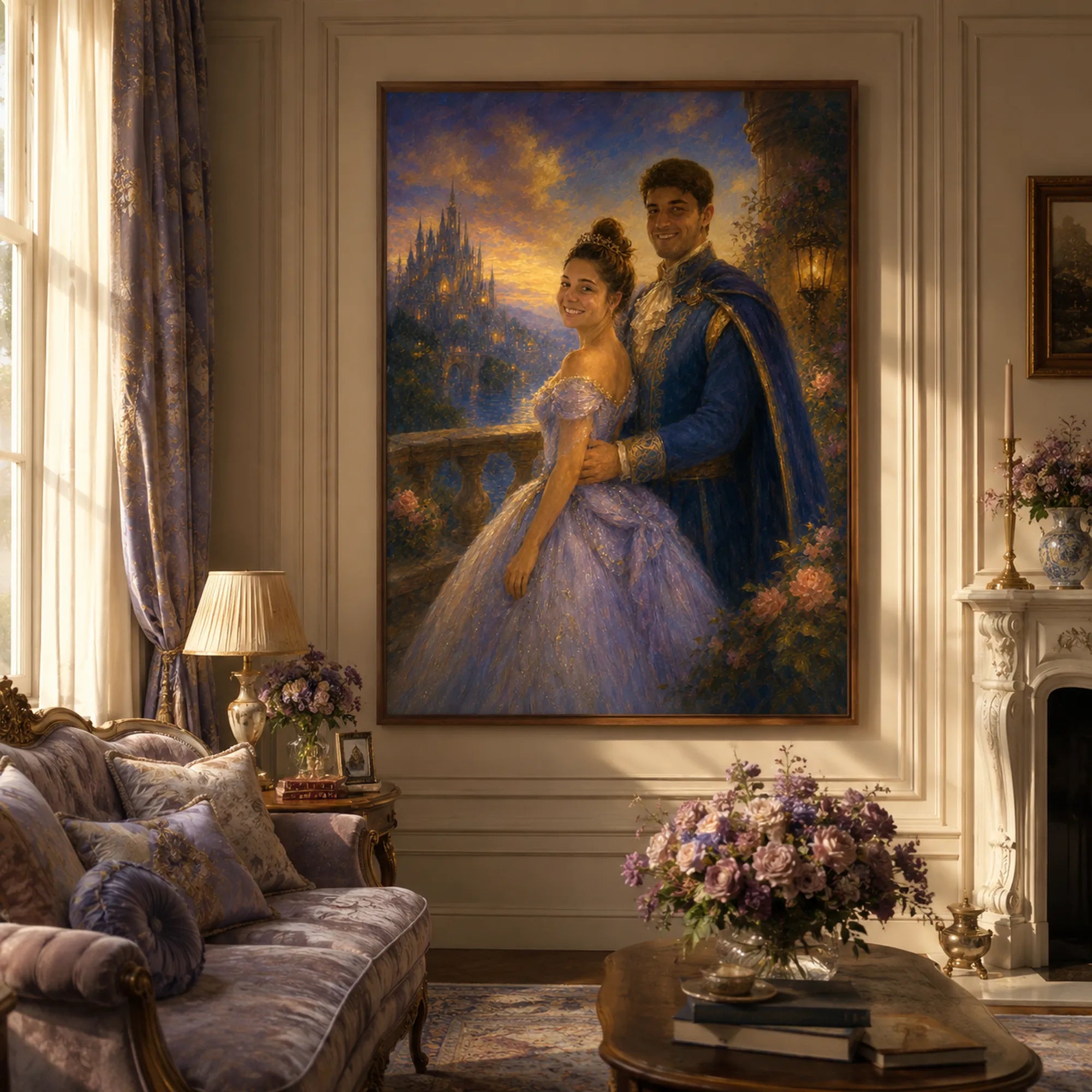 Custom 2-3 People Portrait Oil Painting | Fairy Tale Romance