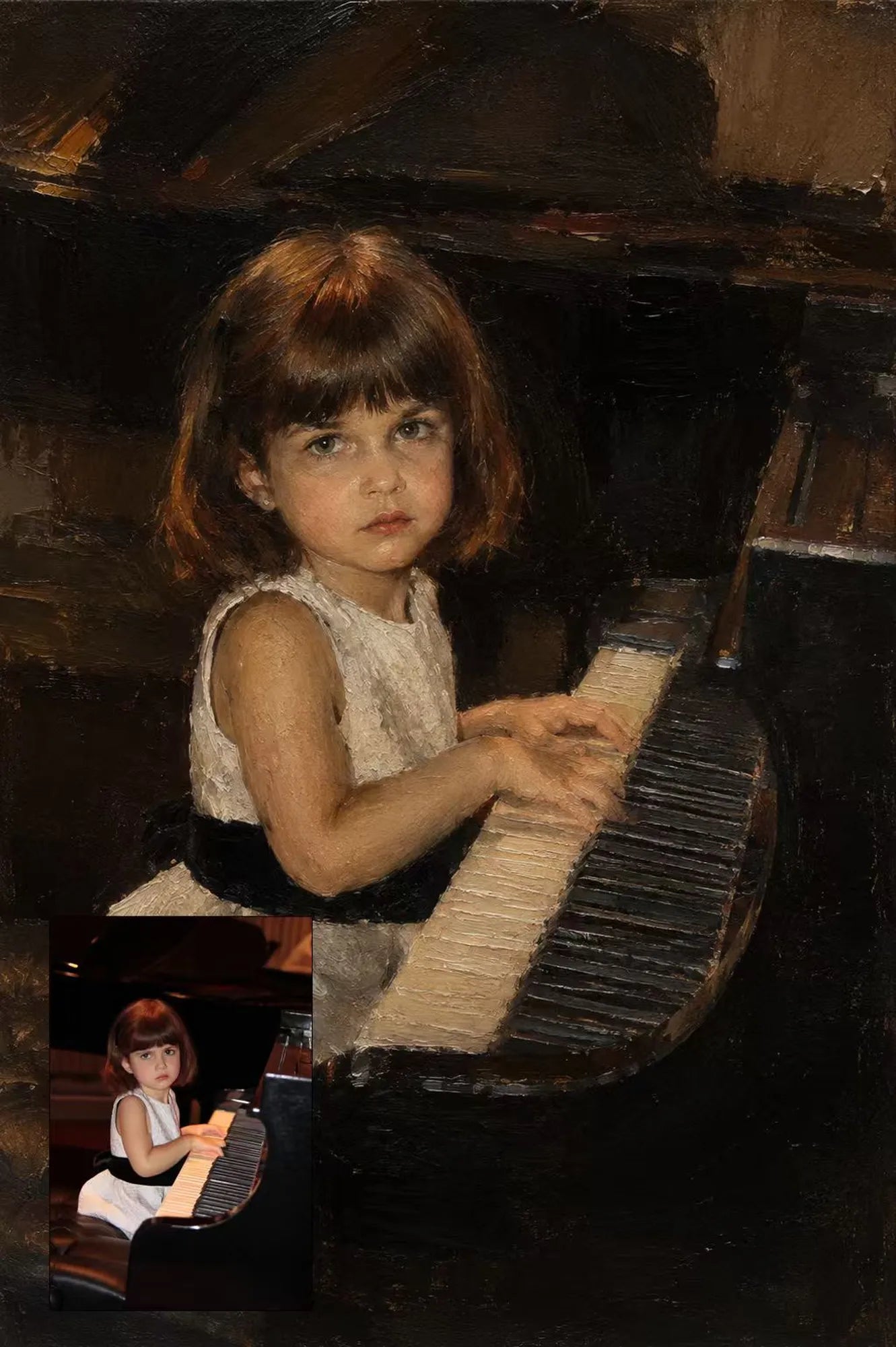 Custom Single Portrait Oil Painting | Original Background