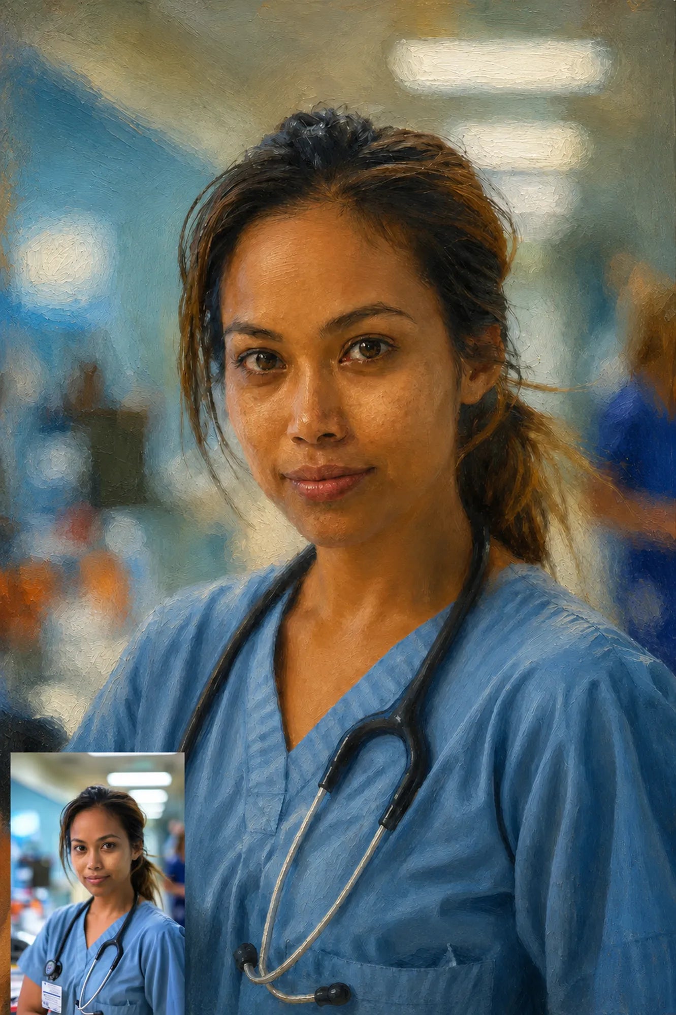 Custom Single Portrait Oil Painting | Original Background