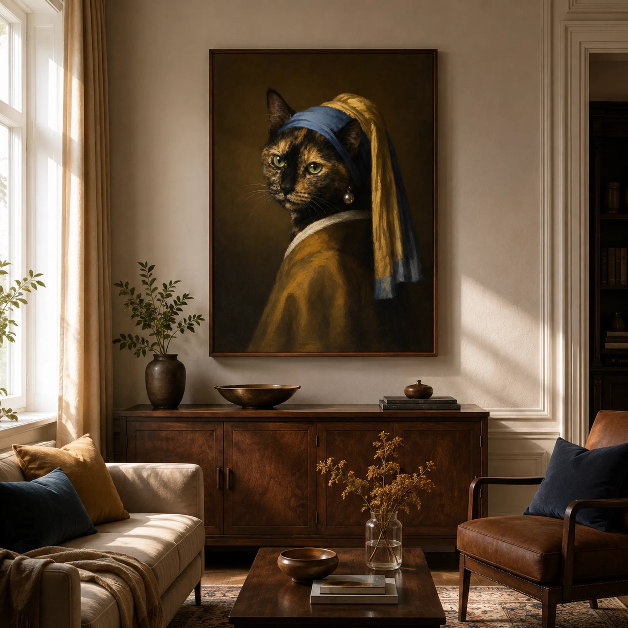 Custom Pet Portrait Oil Painting | Pearl Earring