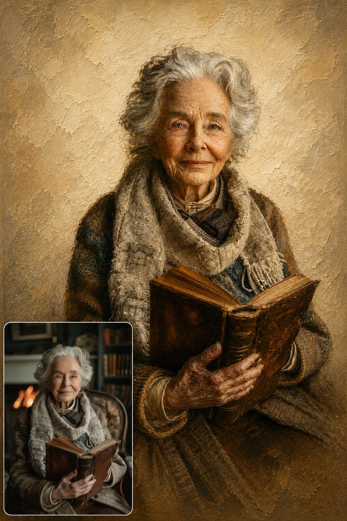 Custom Single Portrait Oil Painting | Solid Background