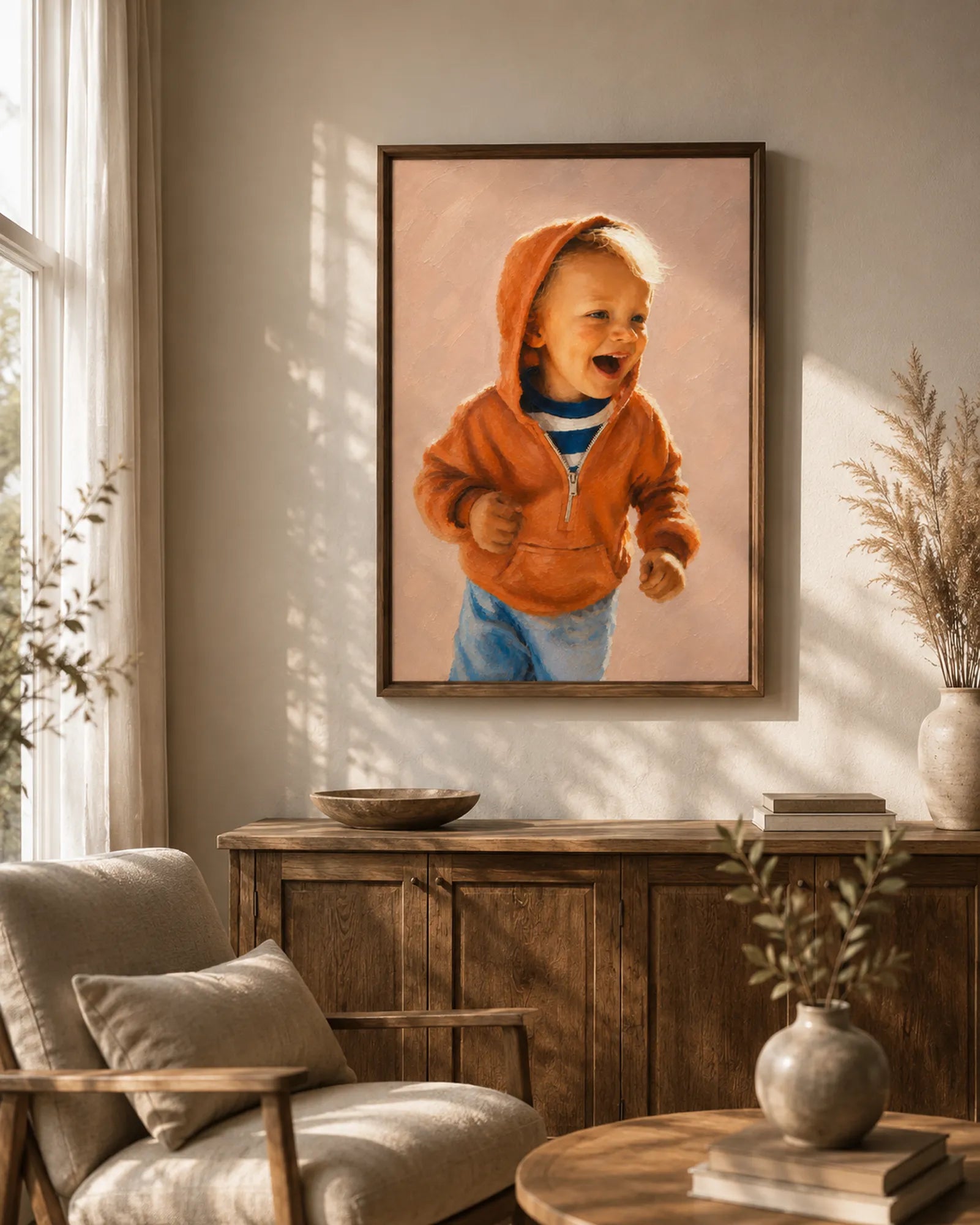 Custom Single Portrait Oil Painting | Solid Background