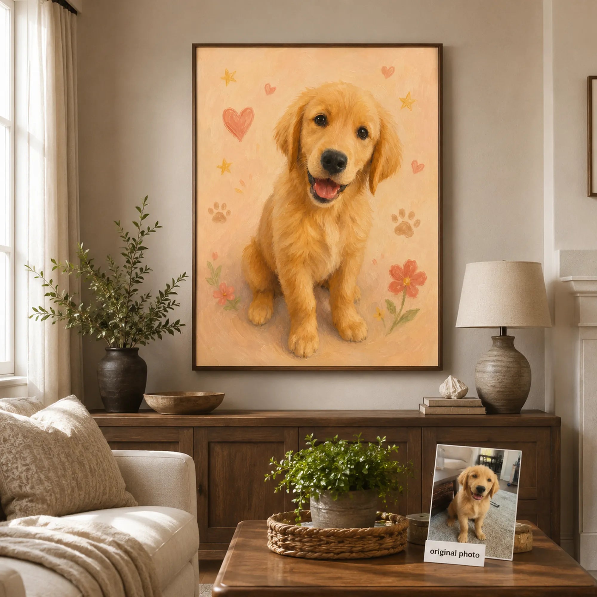 Custom Pet Portrait Oil Painting | Whimsical Pastel