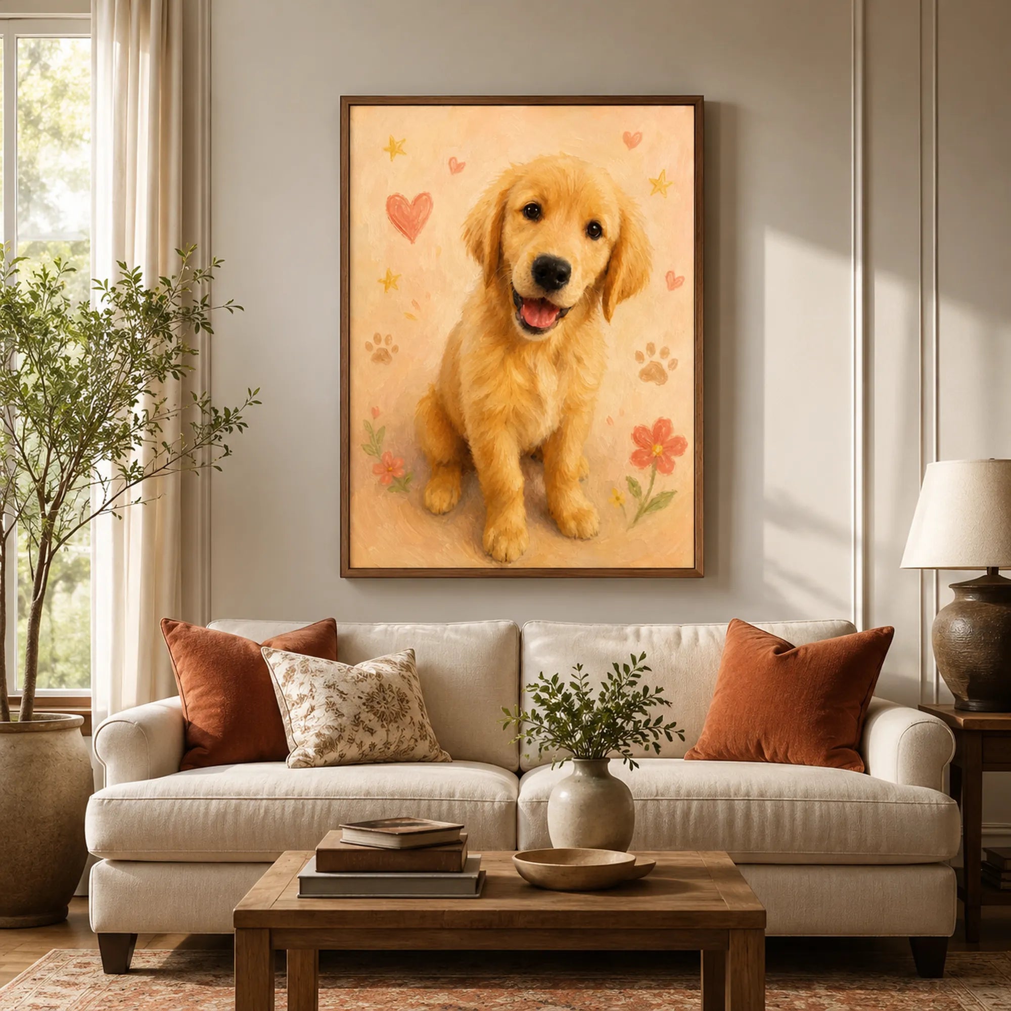 Custom Pet Portrait Oil Painting | Whimsical Pastel