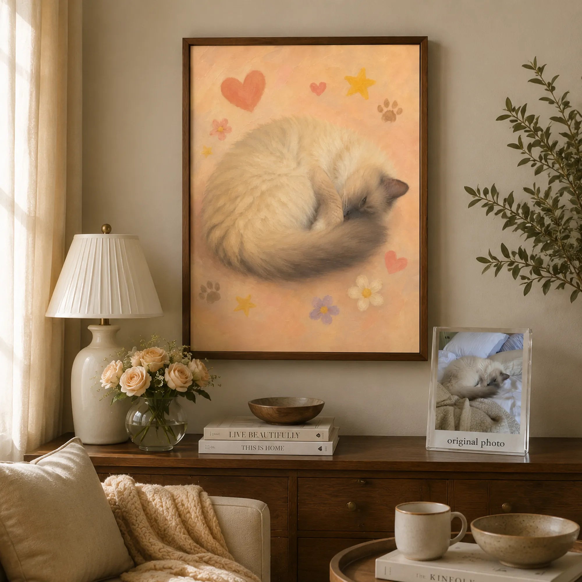 Custom Pet Portrait Oil Painting | Whimsical Pastel
