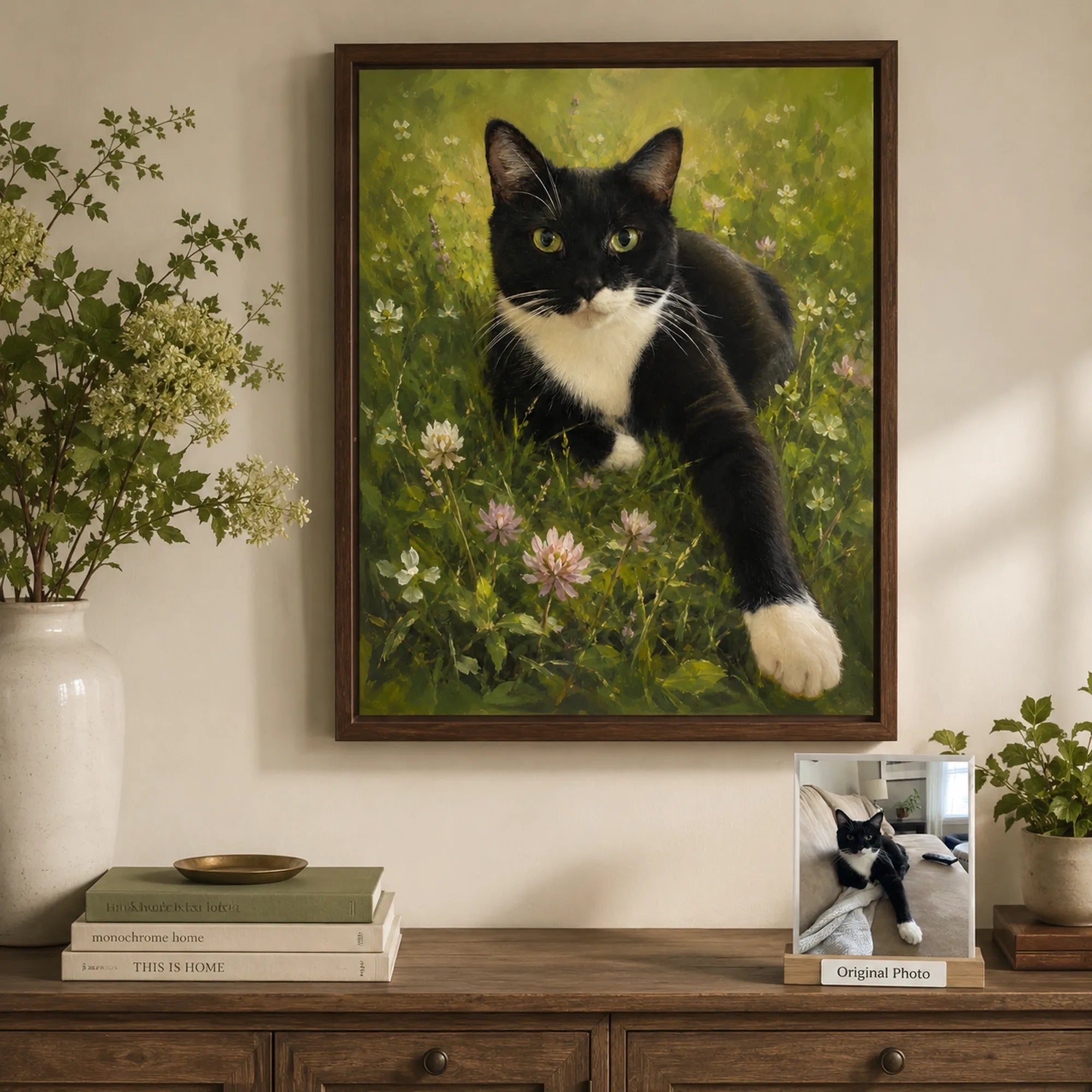 Custom Pet Portrait Oil Painting | Wildflower Meadow