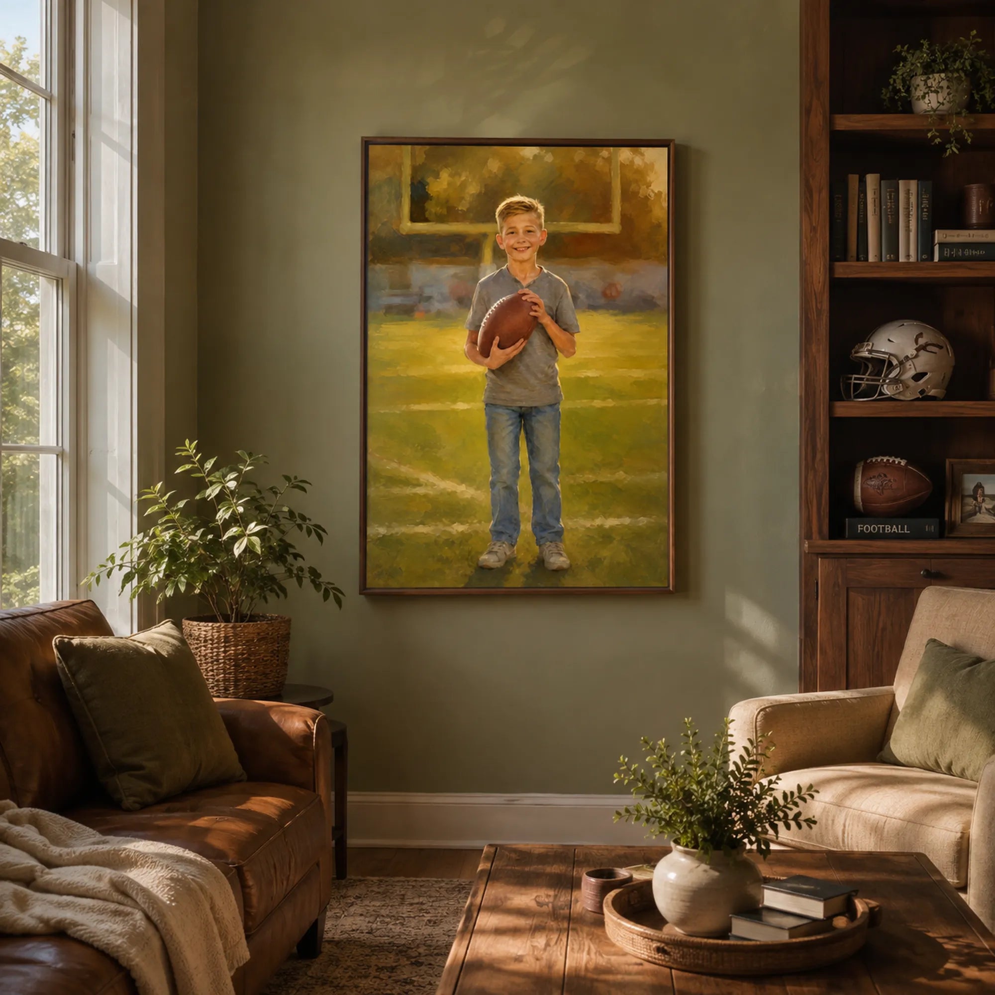 Custom Child Portrait Oil Painting | Young Athlete