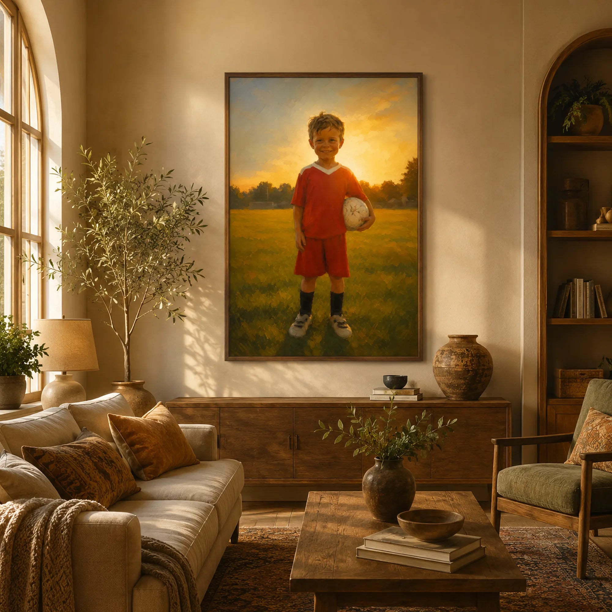 Custom Child Portrait Oil Painting | Young Athlete