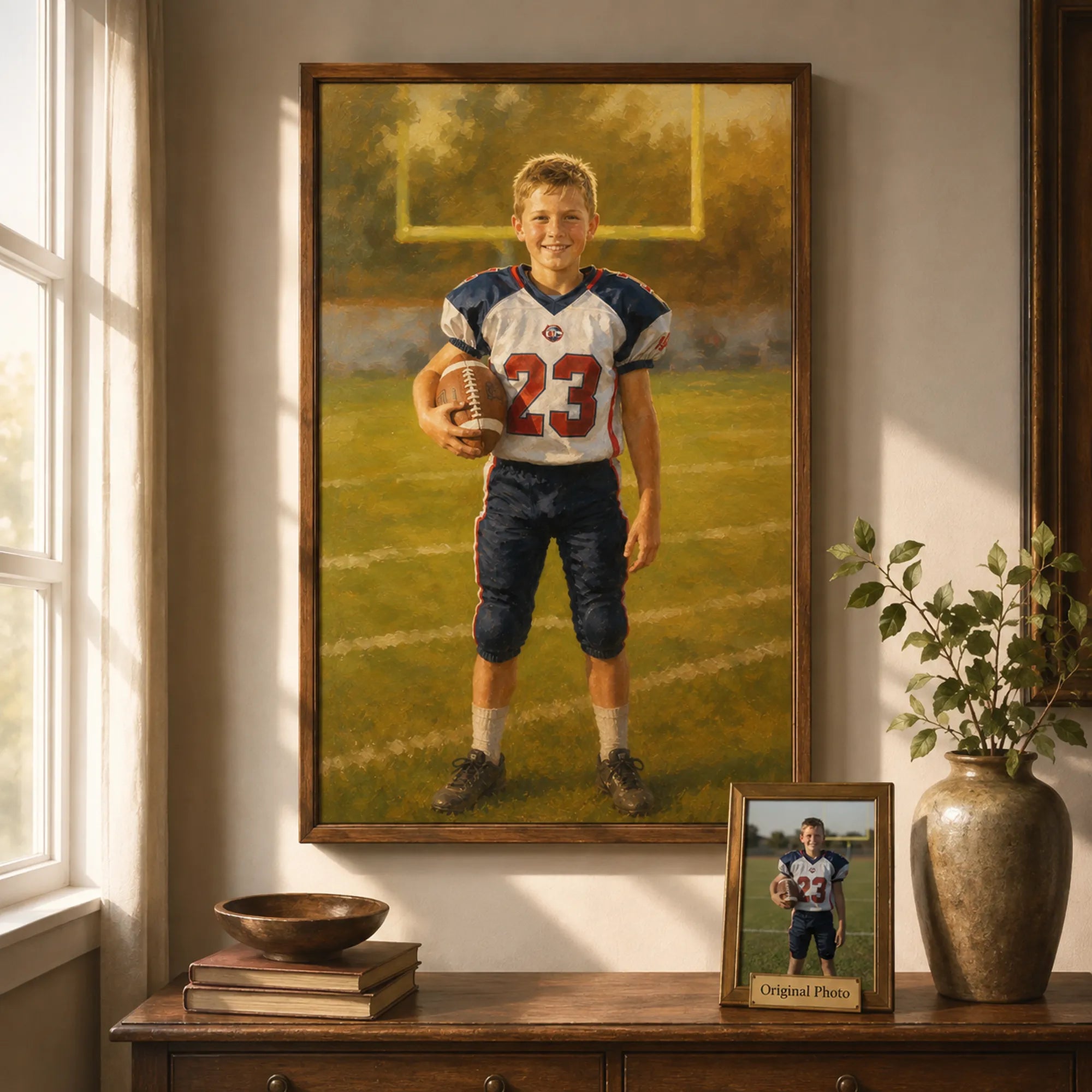 Custom Child Portrait Oil Painting | Young Athlete