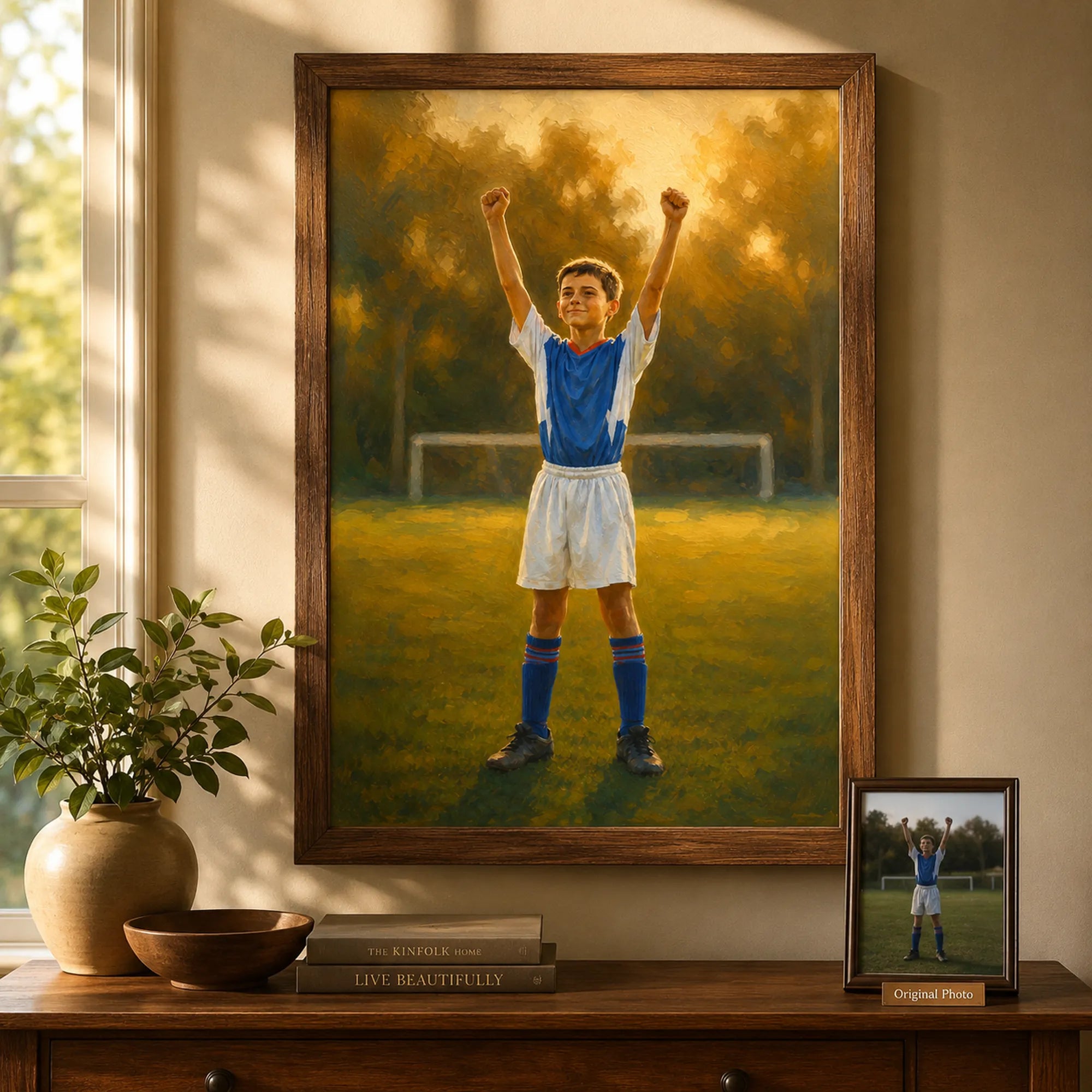 Custom Child Portrait Oil Painting | Young Athlete