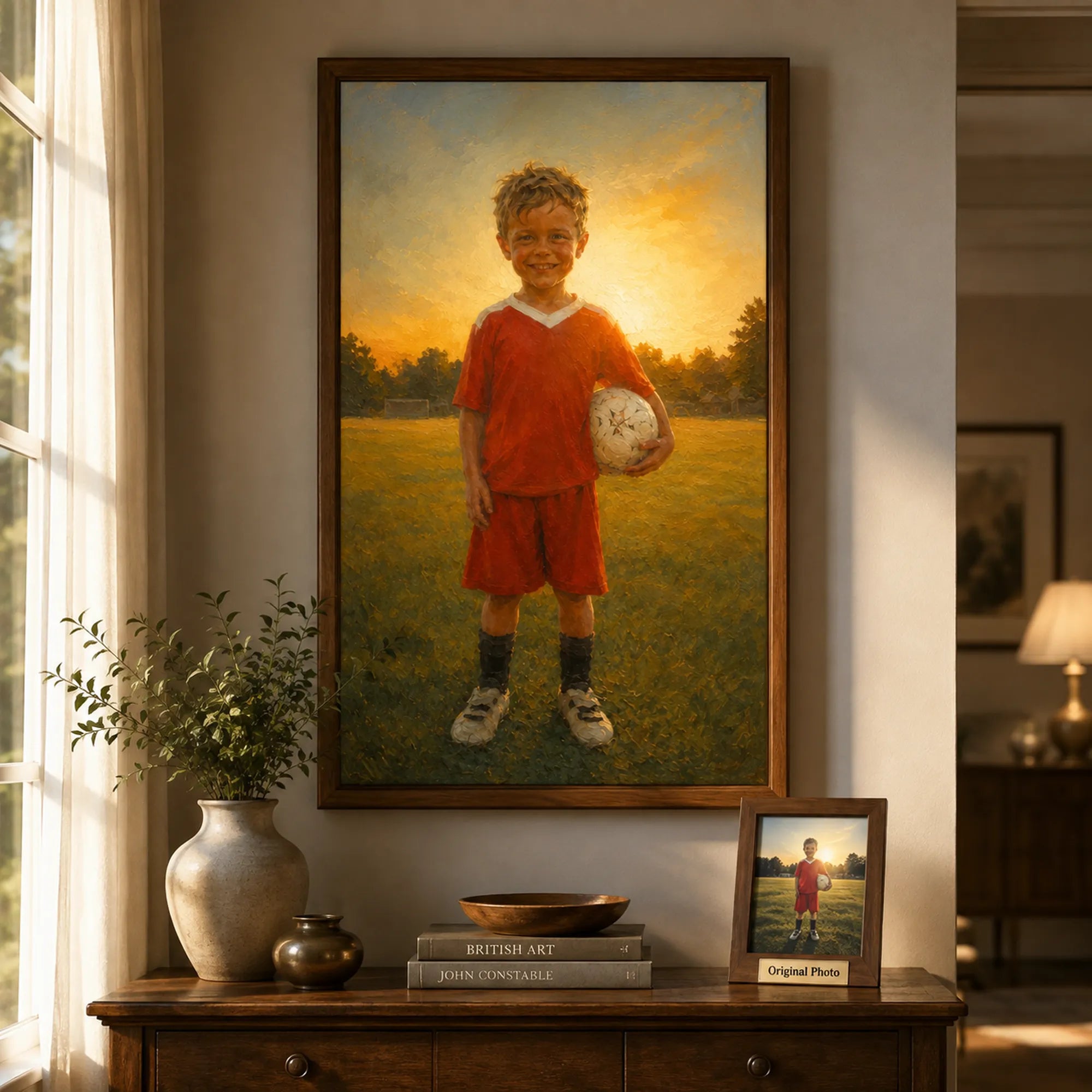Custom Child Portrait Oil Painting | Young Athlete