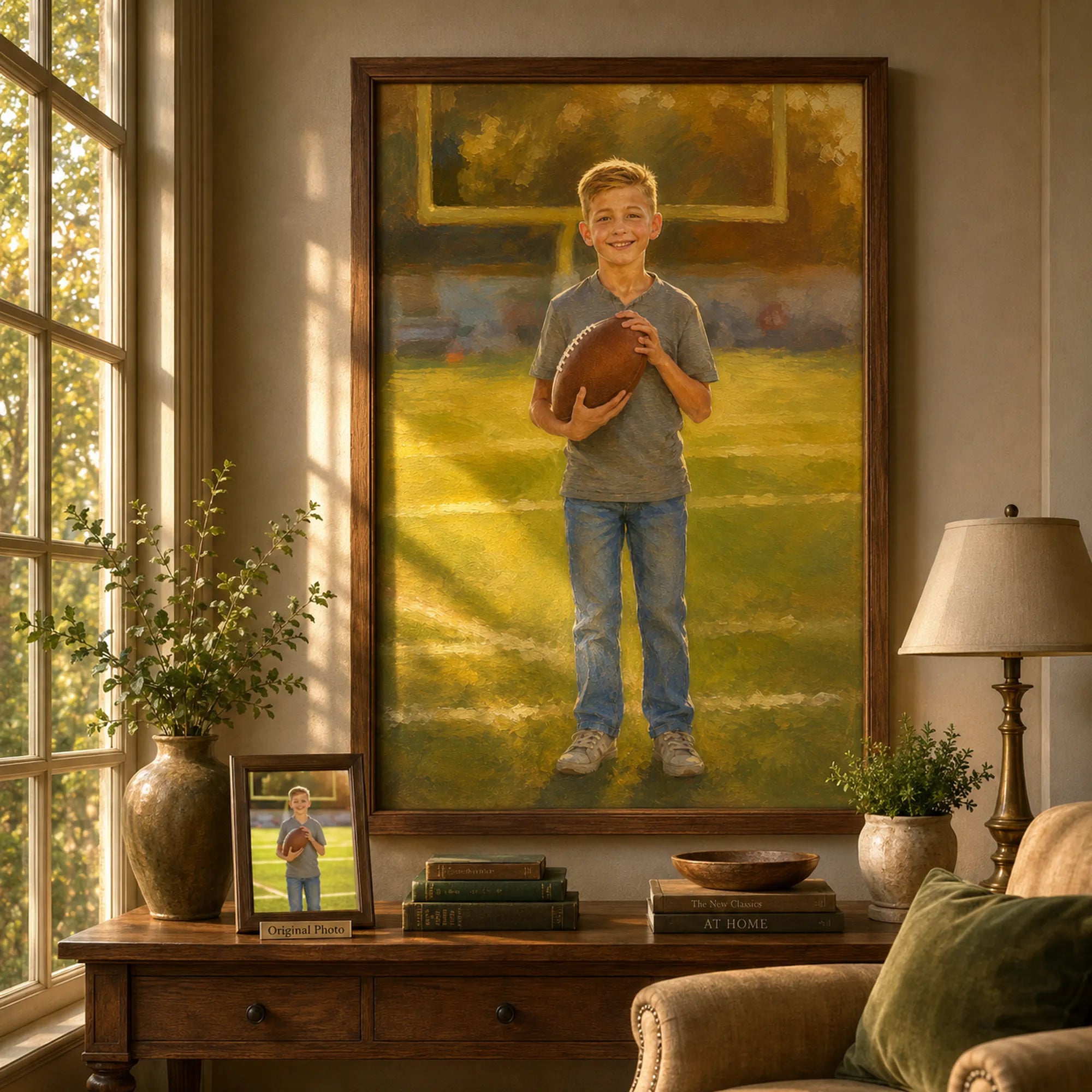 Custom Child Portrait Oil Painting | Young Athlete